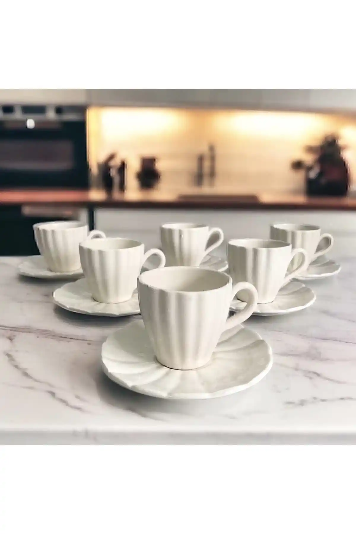Genel Markalar 6 Kişilik 12 Parça Türk Kahvesi Fincan Takımı Şık ve Kullanışlı Tasarım