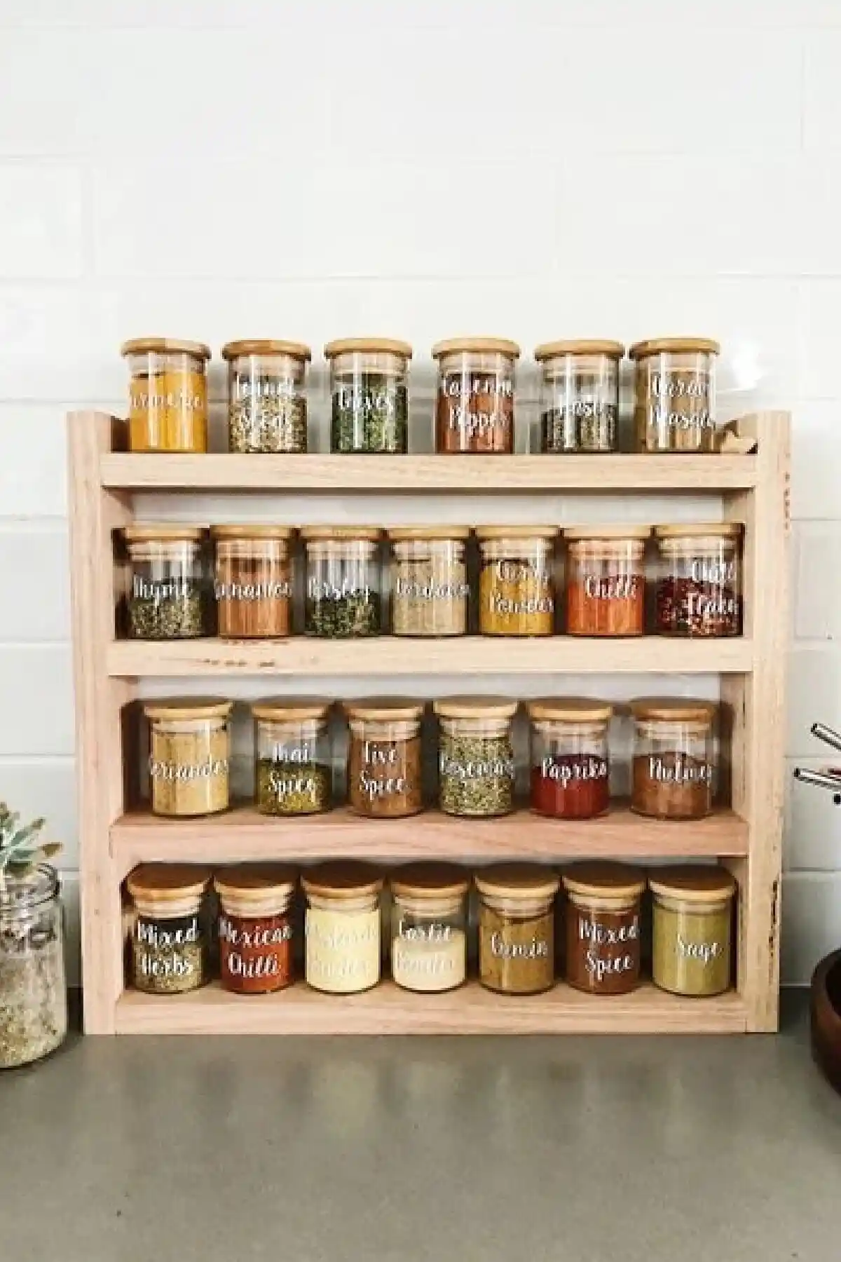 Genel Markalar Ahşap Tasarım Baharatlık Dekoratif Mutfak Rafı Doğal ve Şık Mutfak Düzeni İçin