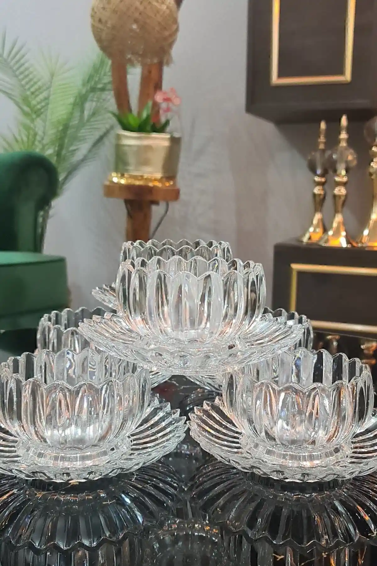 Genel Markalar Gülümseten AVM 12 Parça Kristal Cam Çerez ve Tatlı Tabağı Seti