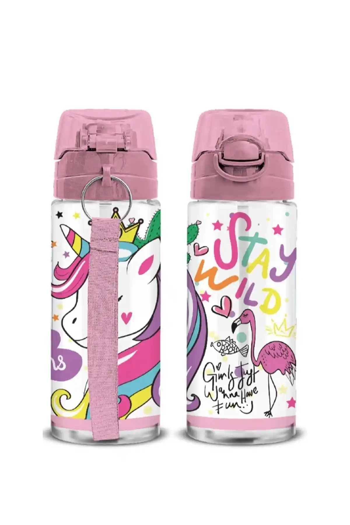 Genel Markalar Kız Çocuk Due Unicorn Matara 500 ml su içme alışkanlığını teşvik eder