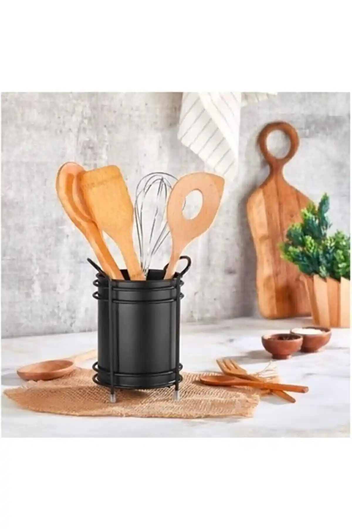 Genel Markalar Siyahrenk Metal Standlı Kaşıklık: Modern ve Dayanıklı Mutfak Düzenleyici