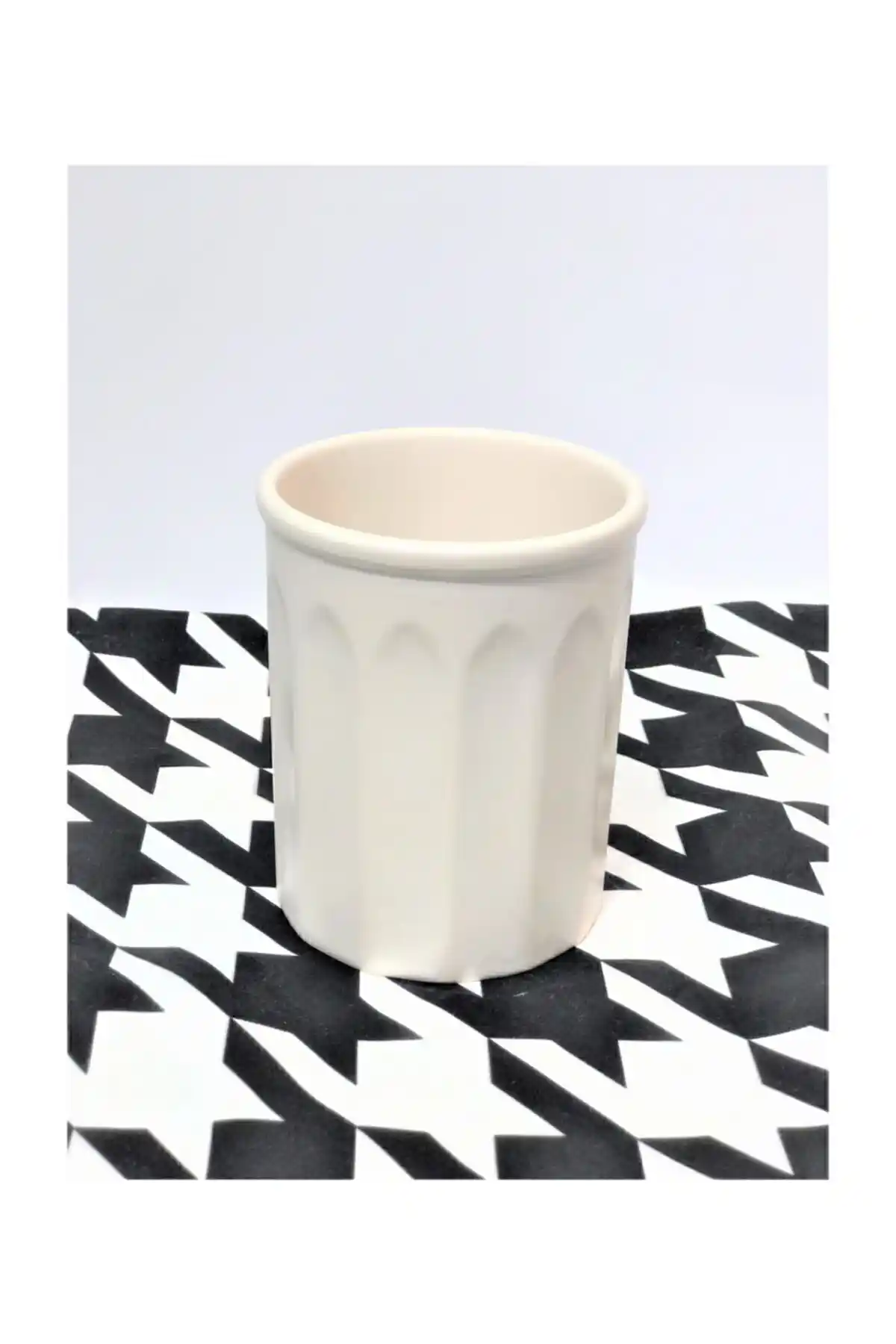 GULHANILE 14 cm Seramik Kaşıklık Krem Mat Modern Mutfak Dekorasyonu İçin