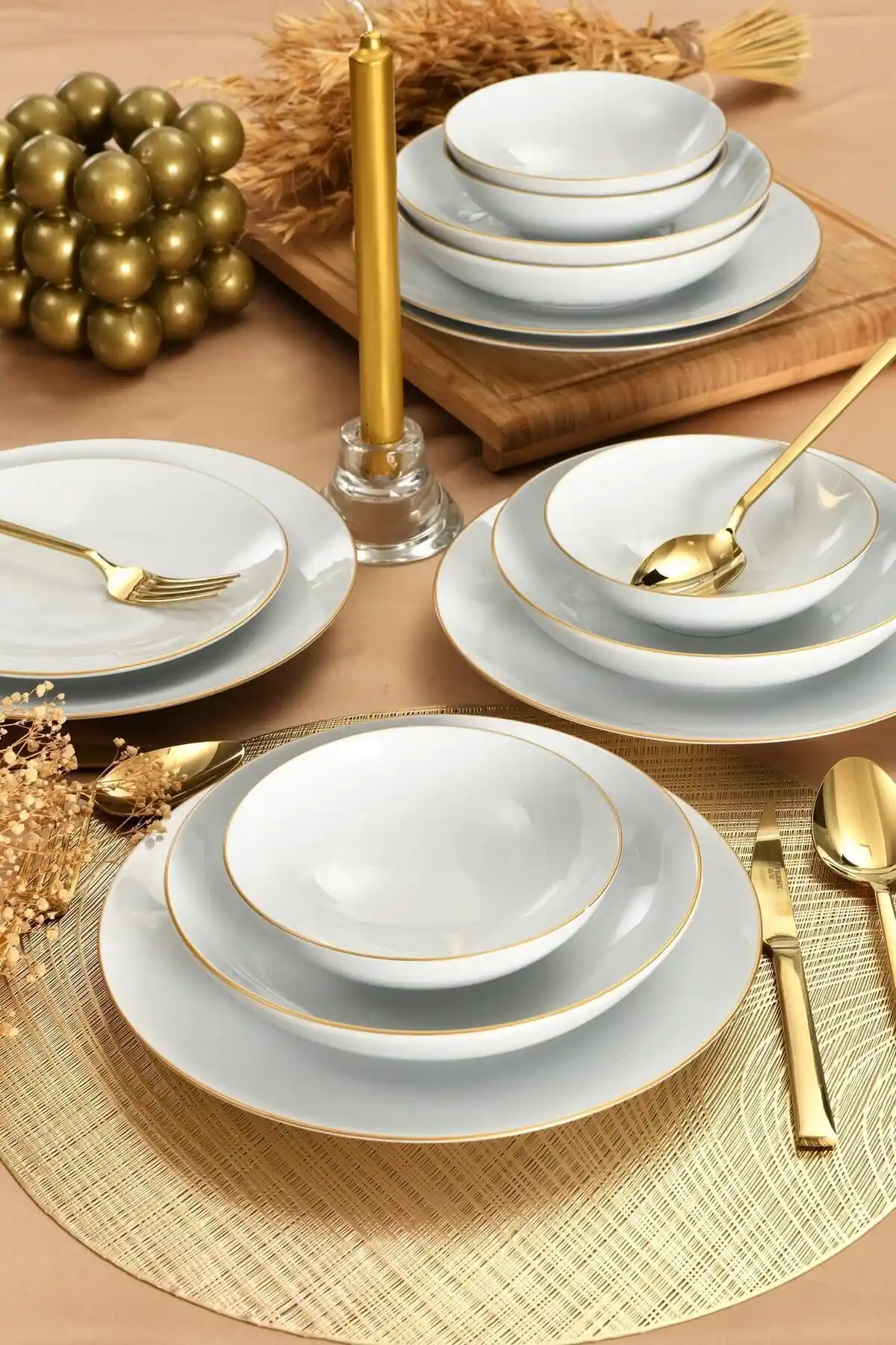 Güral Porselen Atina 24 Parça 6 Kişilik Modern ve Şık Yemek Takımı