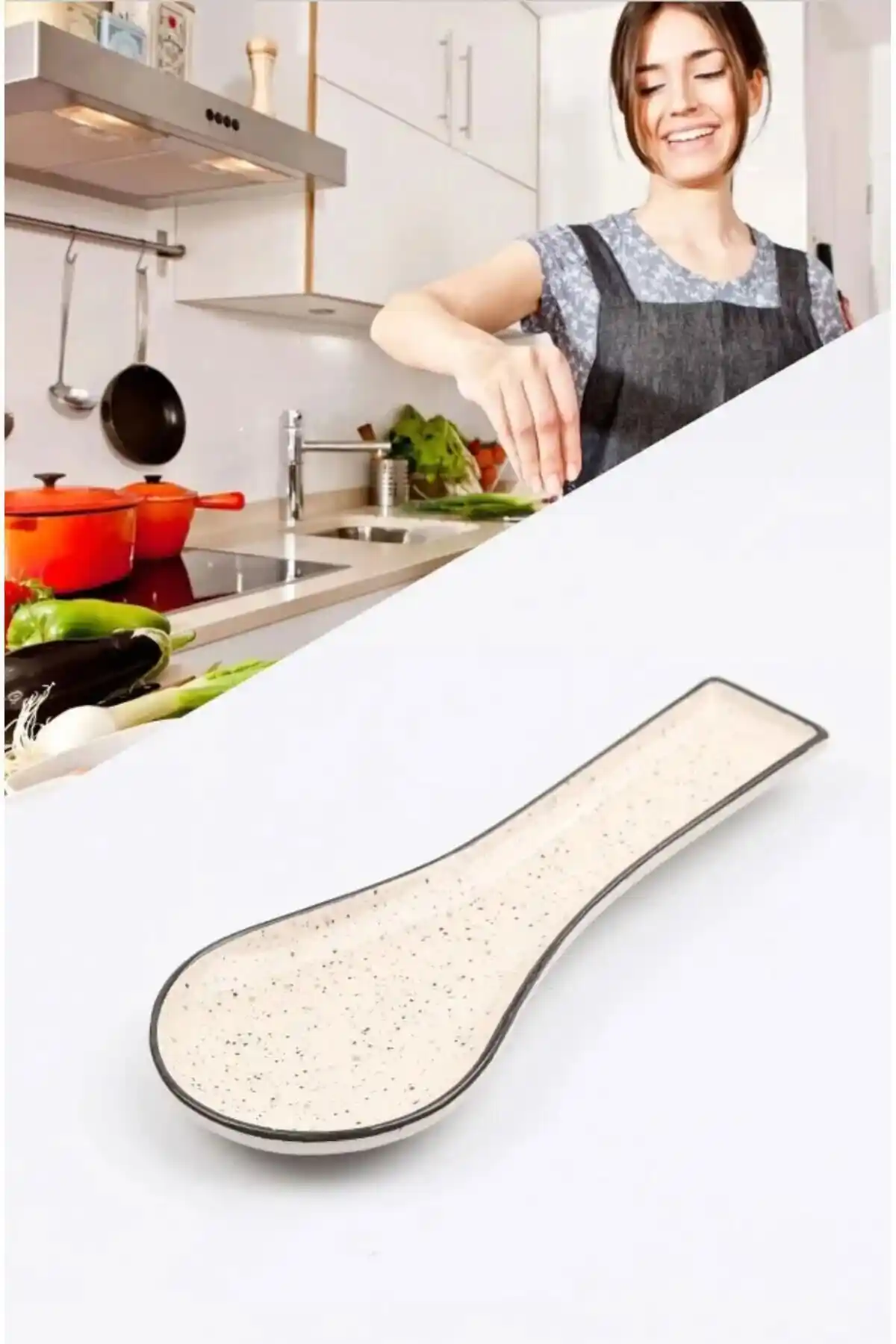 Hilamingo Home Seramik Kepçe ve Kaşıklık Altlığı ile Mutfak Dekorasyonunda Şıklık ve Fonksiyonellik