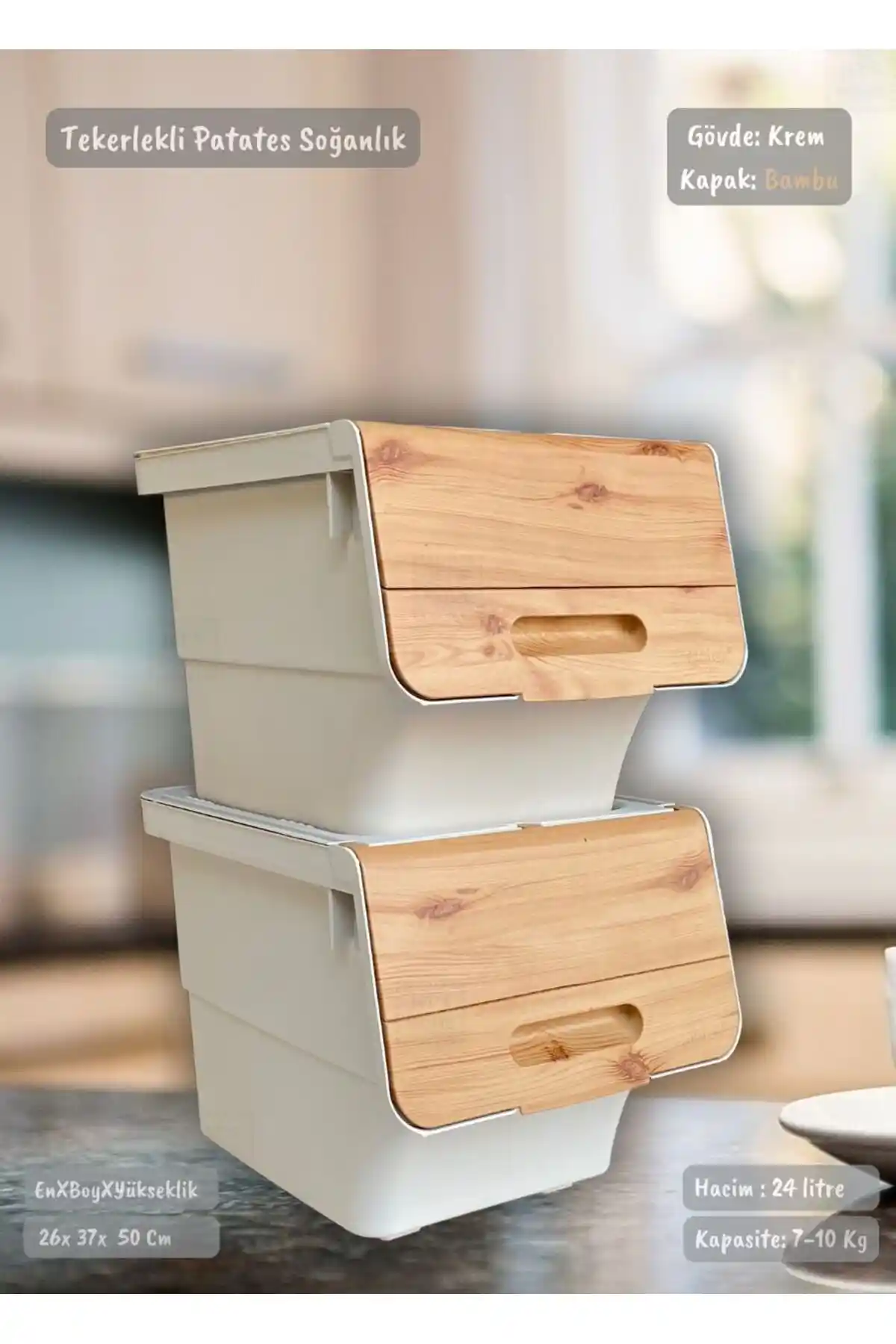 Jet's Home Çok Amaçlı Bambu Renk Saklama Kutusu Ev Dekorasyonuna Şıklık Katıyor