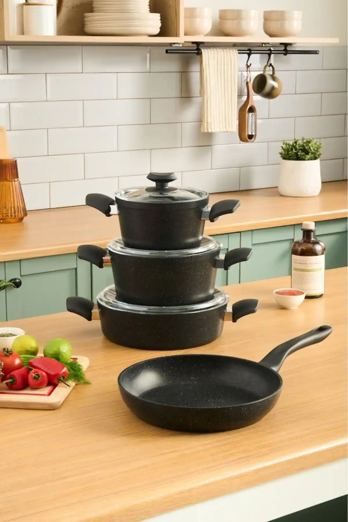 Karaca Defne Biogranit V2 7 Parça Tencere Seti Sağlıklı ve Dayanıklı Mutfak Gereçleri