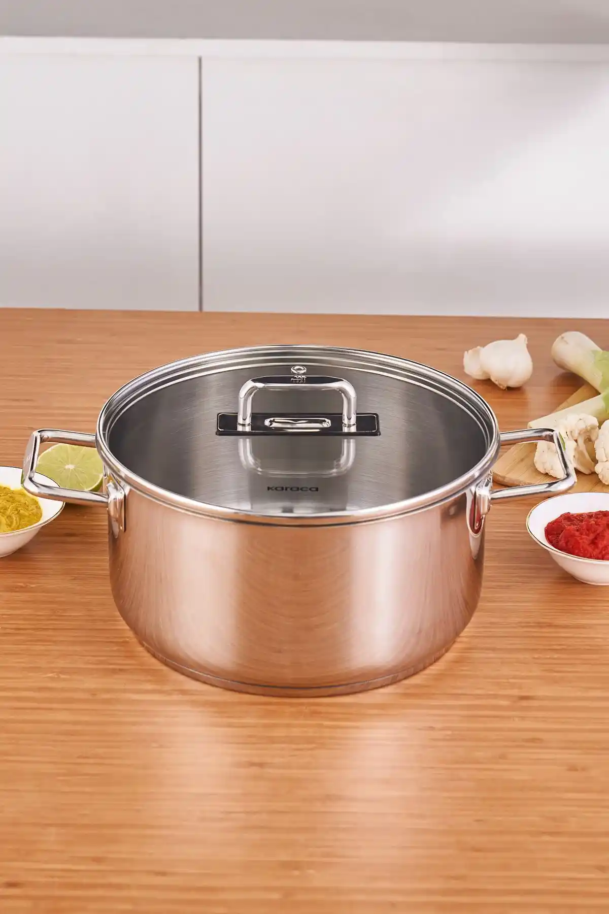 Karaca Grace Indüksiyon Tabanlı Çelik Tencere 24 cm 5,5 Litre Modern Mutfaklar İçin