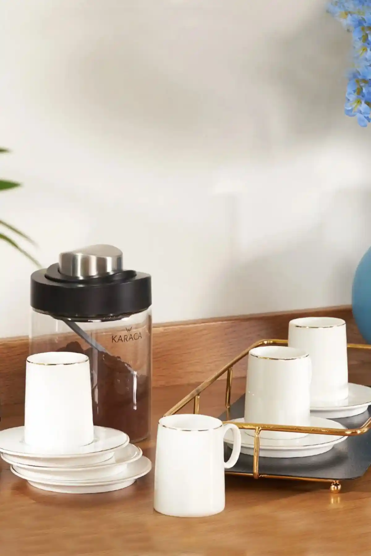 Karaca STD Snow 6 Kişilik Porselen Kahve Fincanı Takımı Klasik ve Zarif Tasarım