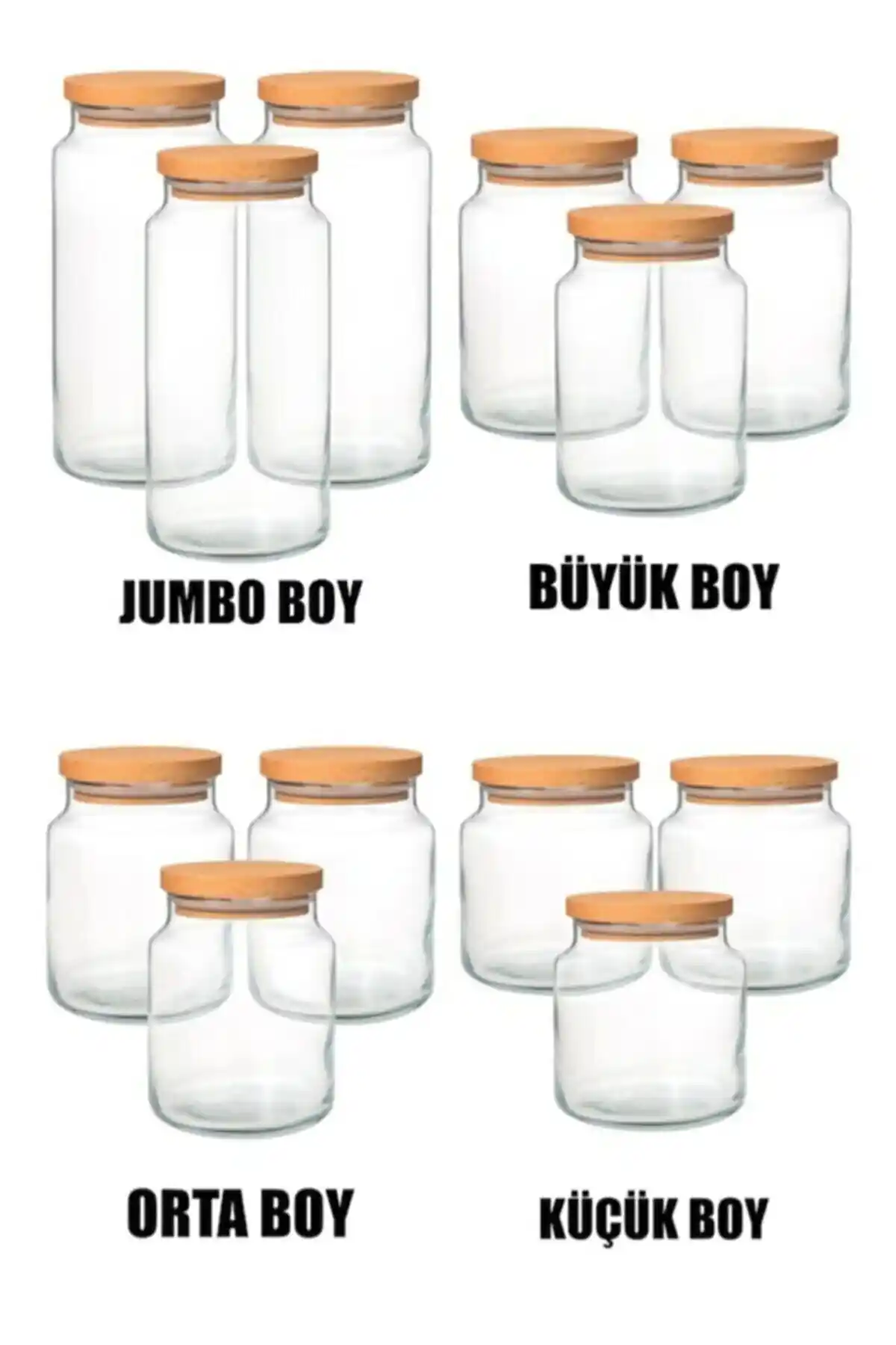 Karçiçeği Home 12 Parça Bambu Kapaklı Cam Vakumlu Saklama Kabı Seti