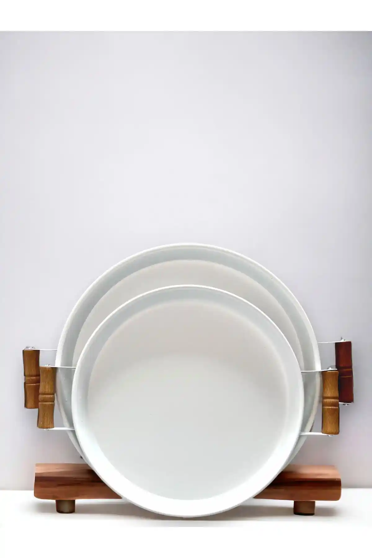 Karşılaştırmalı İnceleme: Kitchen Trend 2'li Ahşap Kulplu Tepsi Seti ve Yuvarlak 37cm Tepsi