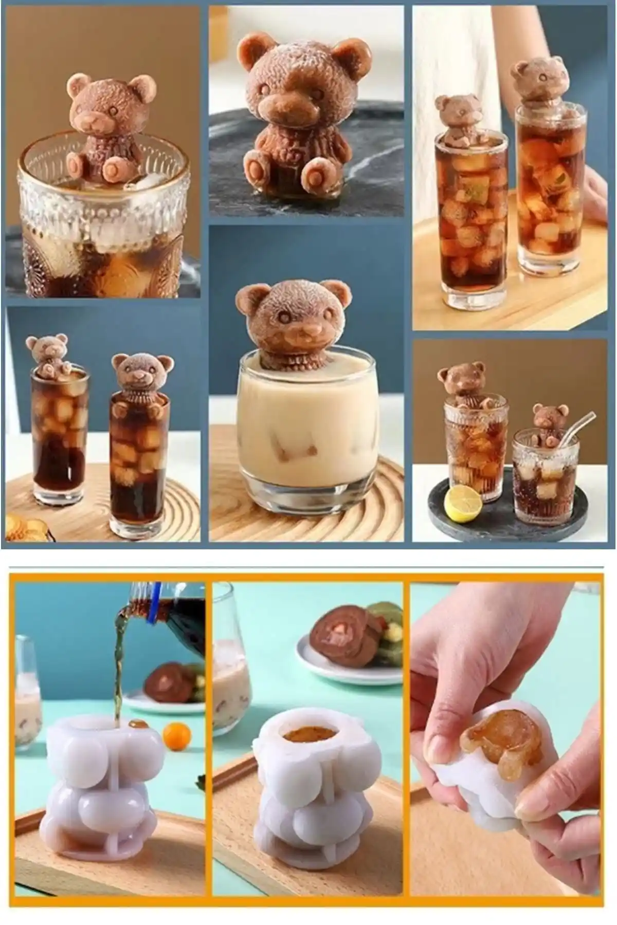 Kitchen Beauty Silikon Ayı Şekilli Buz Kalıbı: Eğlenceli ve Pratik Buz Çözümleri