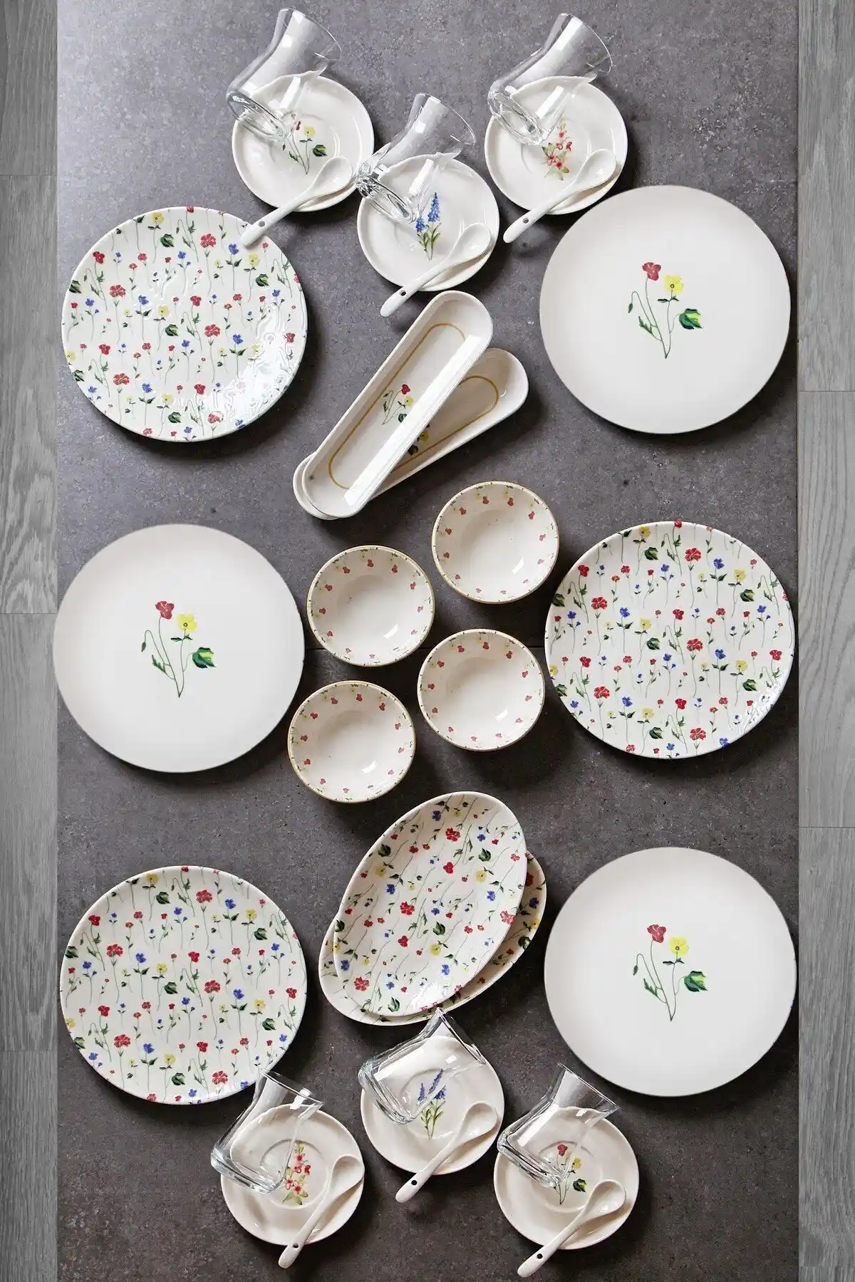 Kitchen Life 32 Parça Azelia Bone Porselen Kahvaltı Takımı 6 Kişilik Şık ve Dayanıklı