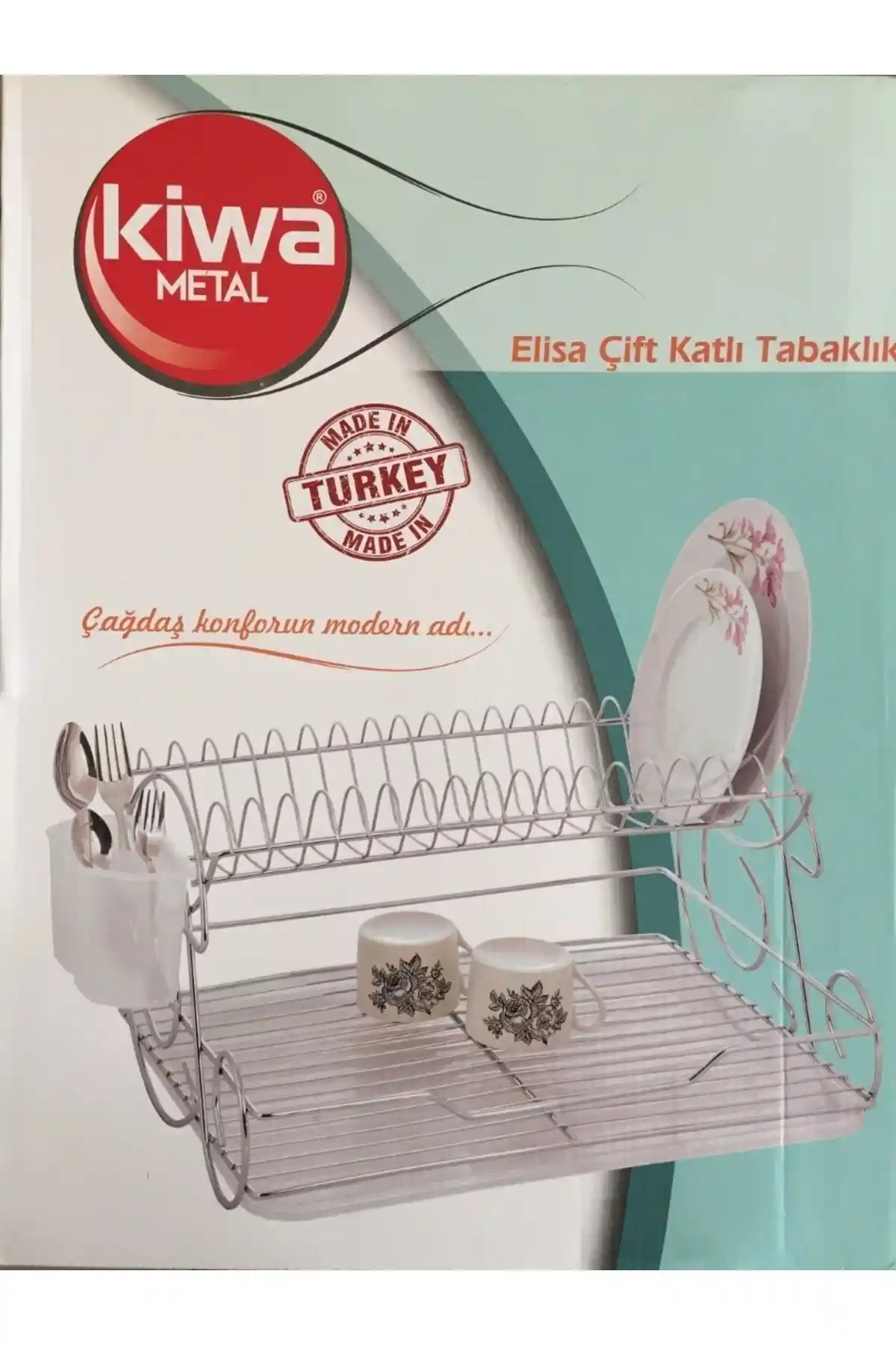 Kiwa Metal Çift Katlı Bulaşık Sepeti Elisa Modeli: Dayanıklı ve Şık Mutfak Düzeni Çözümü