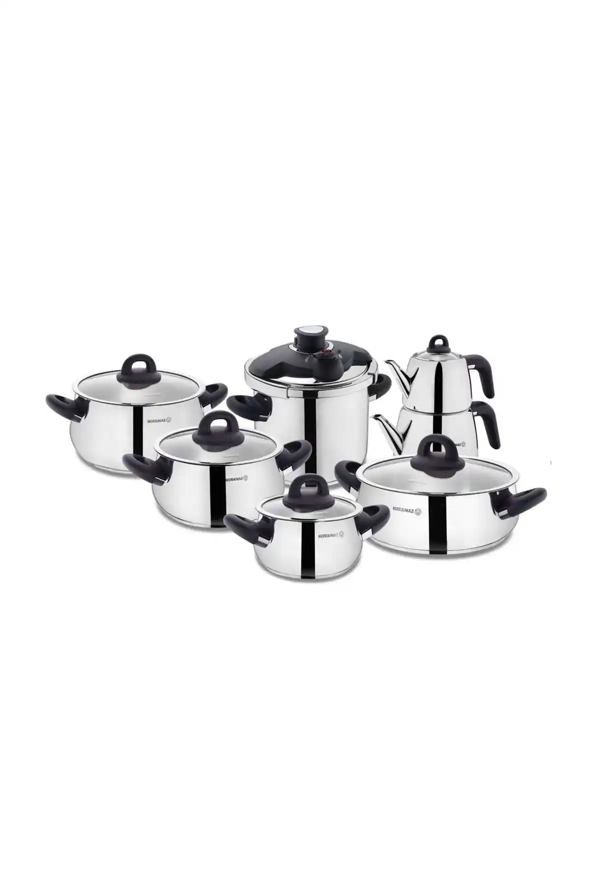 KORKMAZ A1756 Bella Nora Hiper Set 14 Parça Modern ve Dayanıklı Mutfak Gereçleri