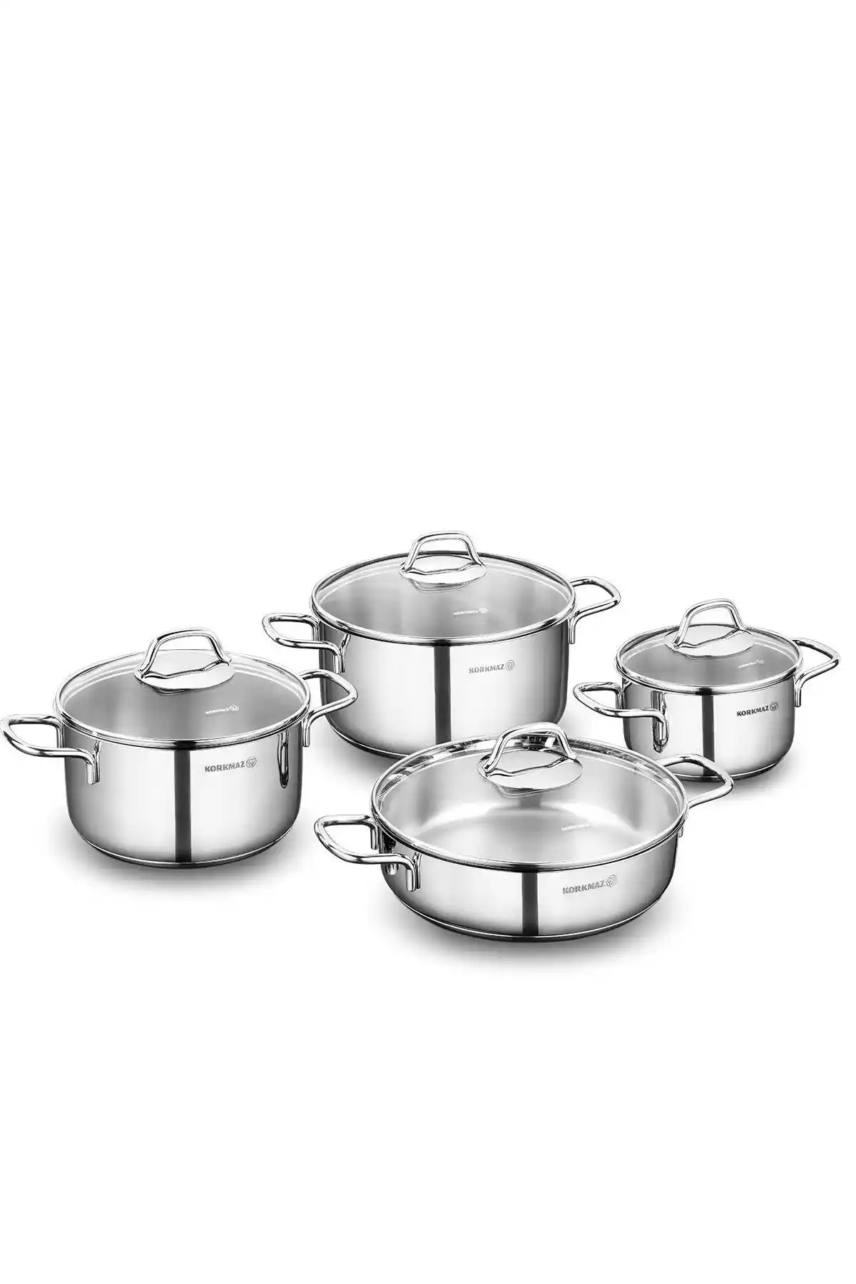 KORKMAZ Perla 8 Parça Tencere Seti: Dayanıklı ve Estetik Mutfak Gereçleri