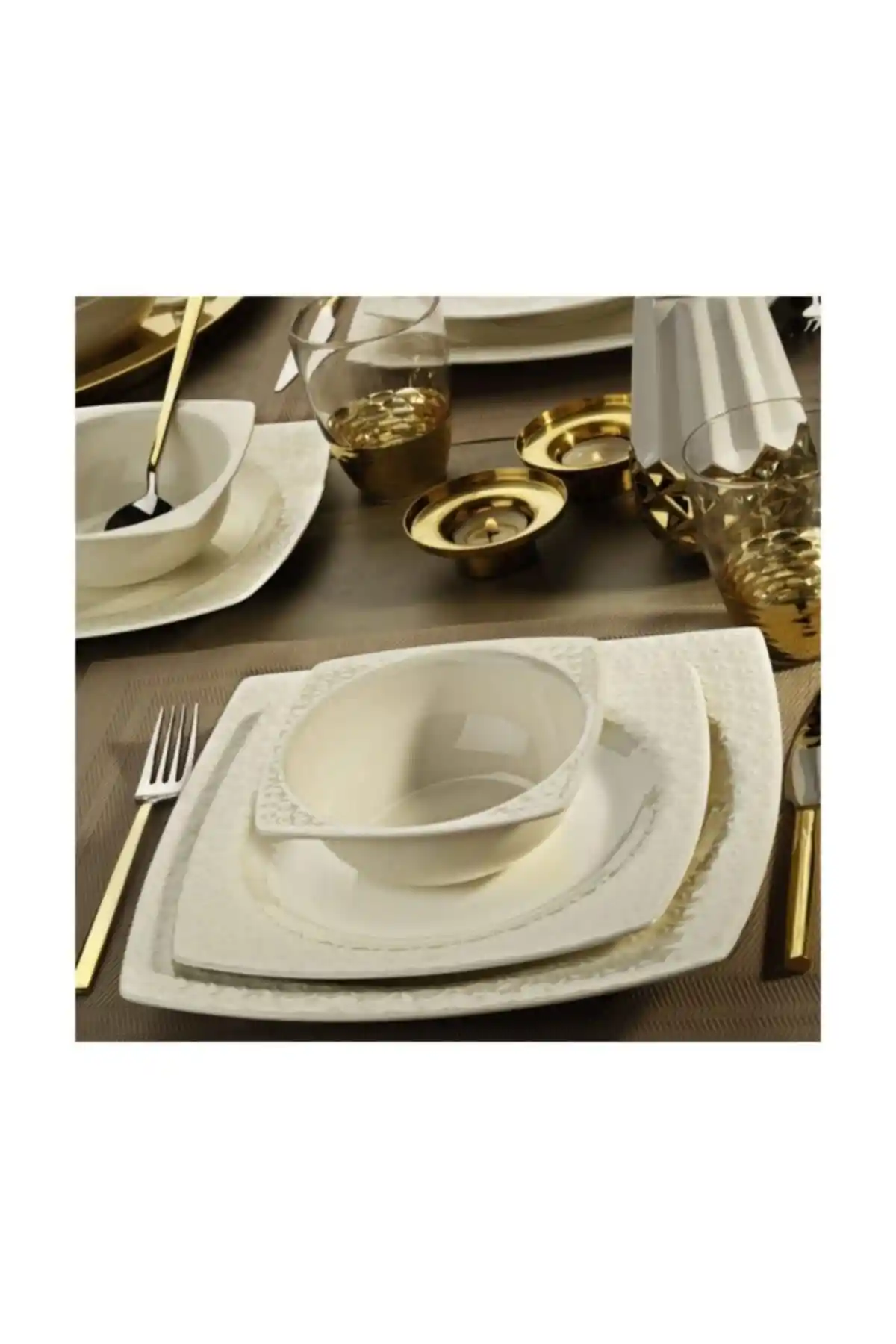 Kütahya Porselen Bone Versa 24 Parça Modern ve Dayanıklı Yemek Takımı