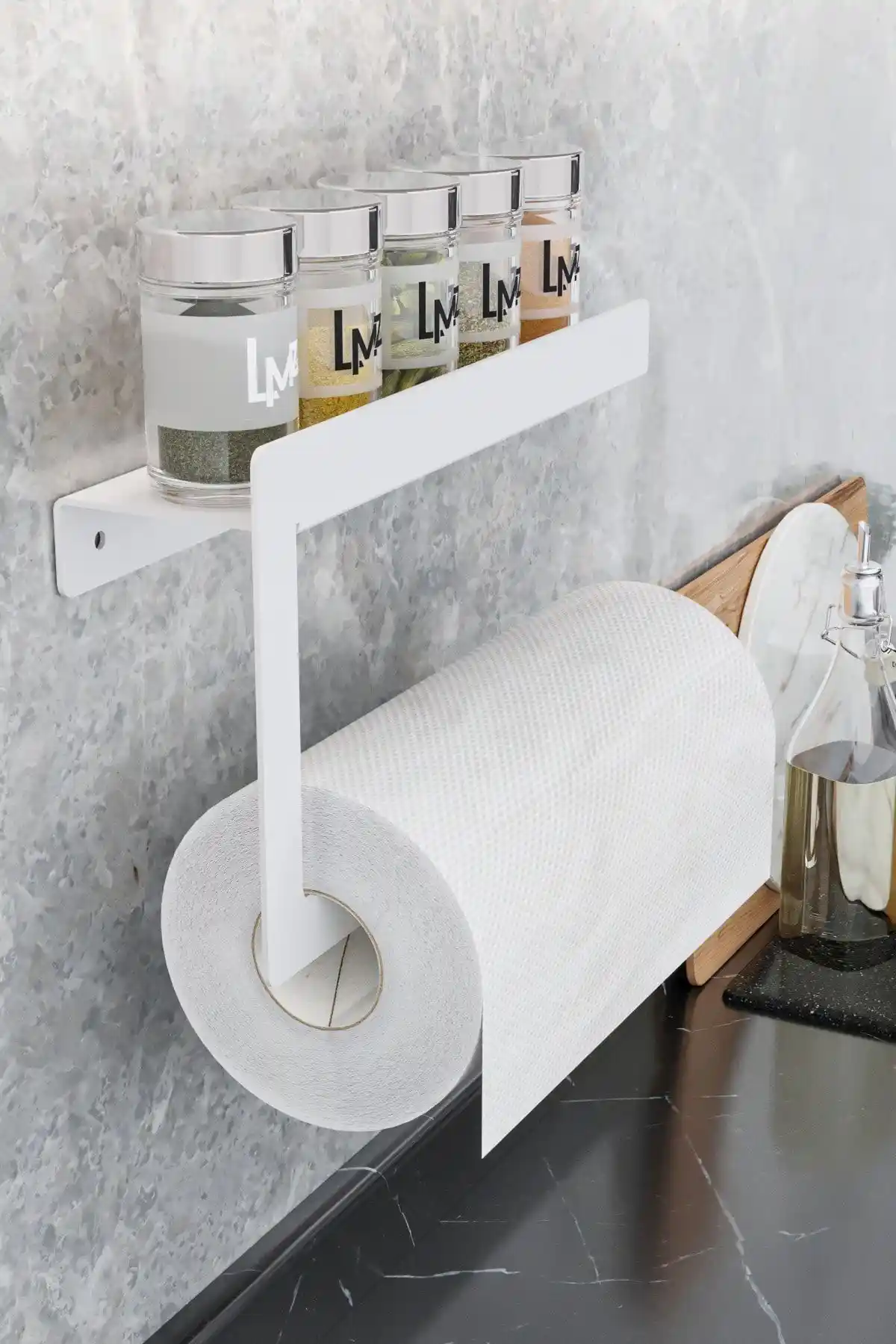 Lamizon Çelik Metal Kağıt Havlu Rafı Modern ve Dayanıklı Tasarımıyla Mutfak ve Banyo Dekorunu Tamamlar