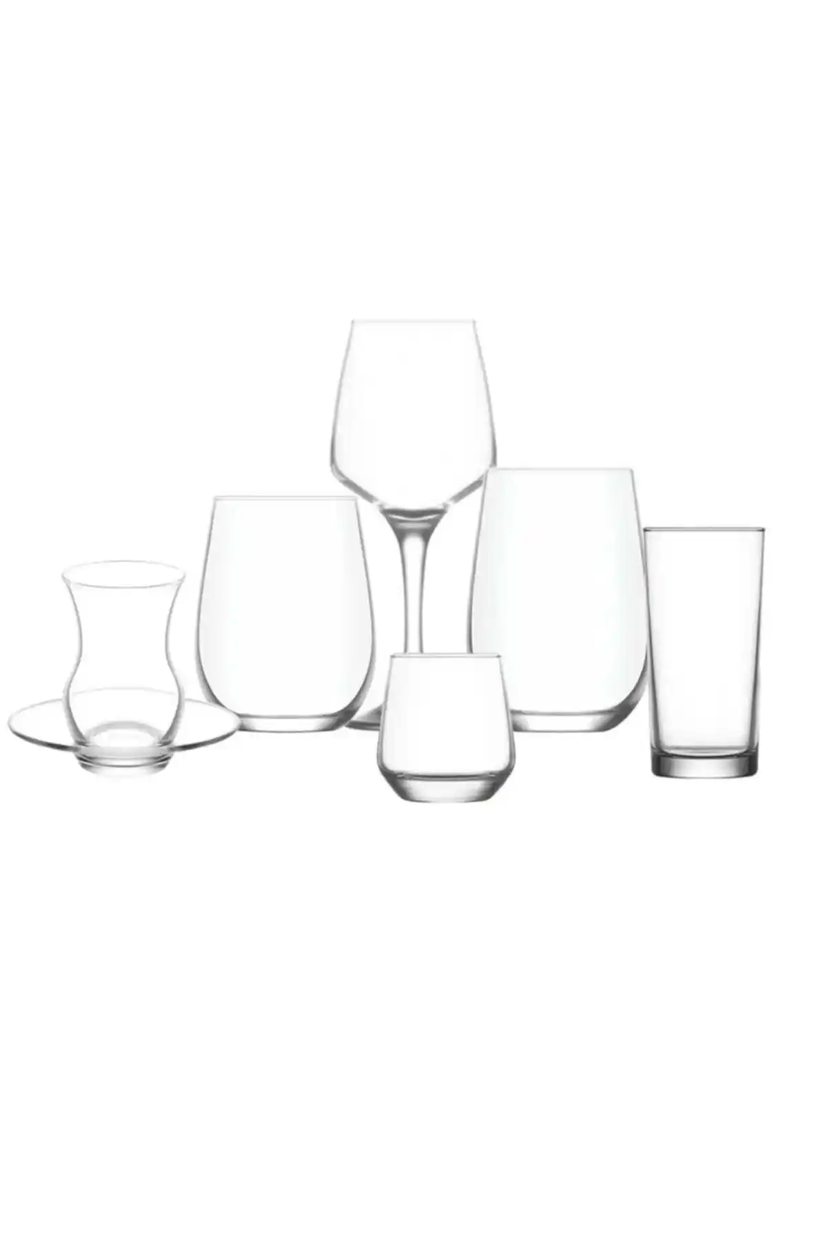 LAV Süper Akdeniz Çeyiz Seti 42 Parça Cam Bardak Takımı Şıklık ve Fonksiyonellik Sağlar