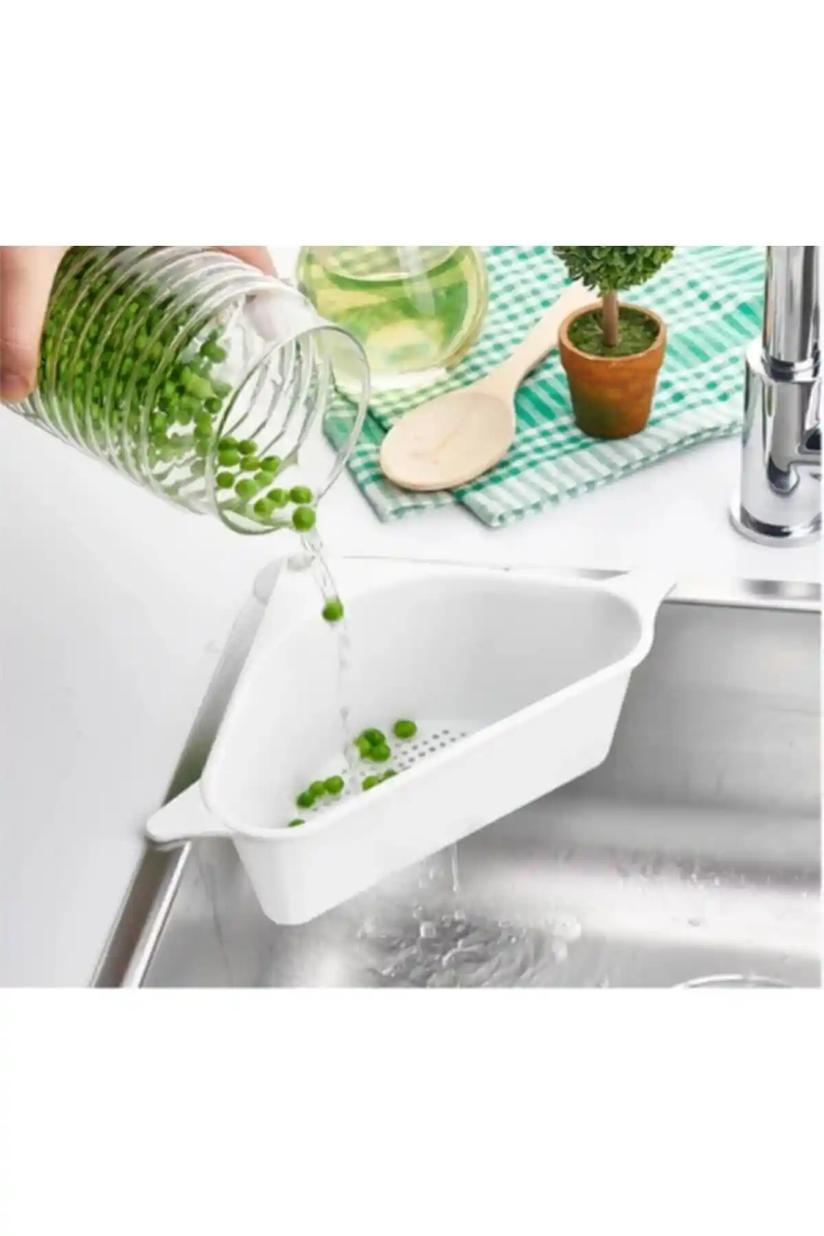 Lavabo İçin Çok Fonksiyonlu Vantuzlu Süzgeçli Düzenleyici ve Çöp Toplama Ünitesi