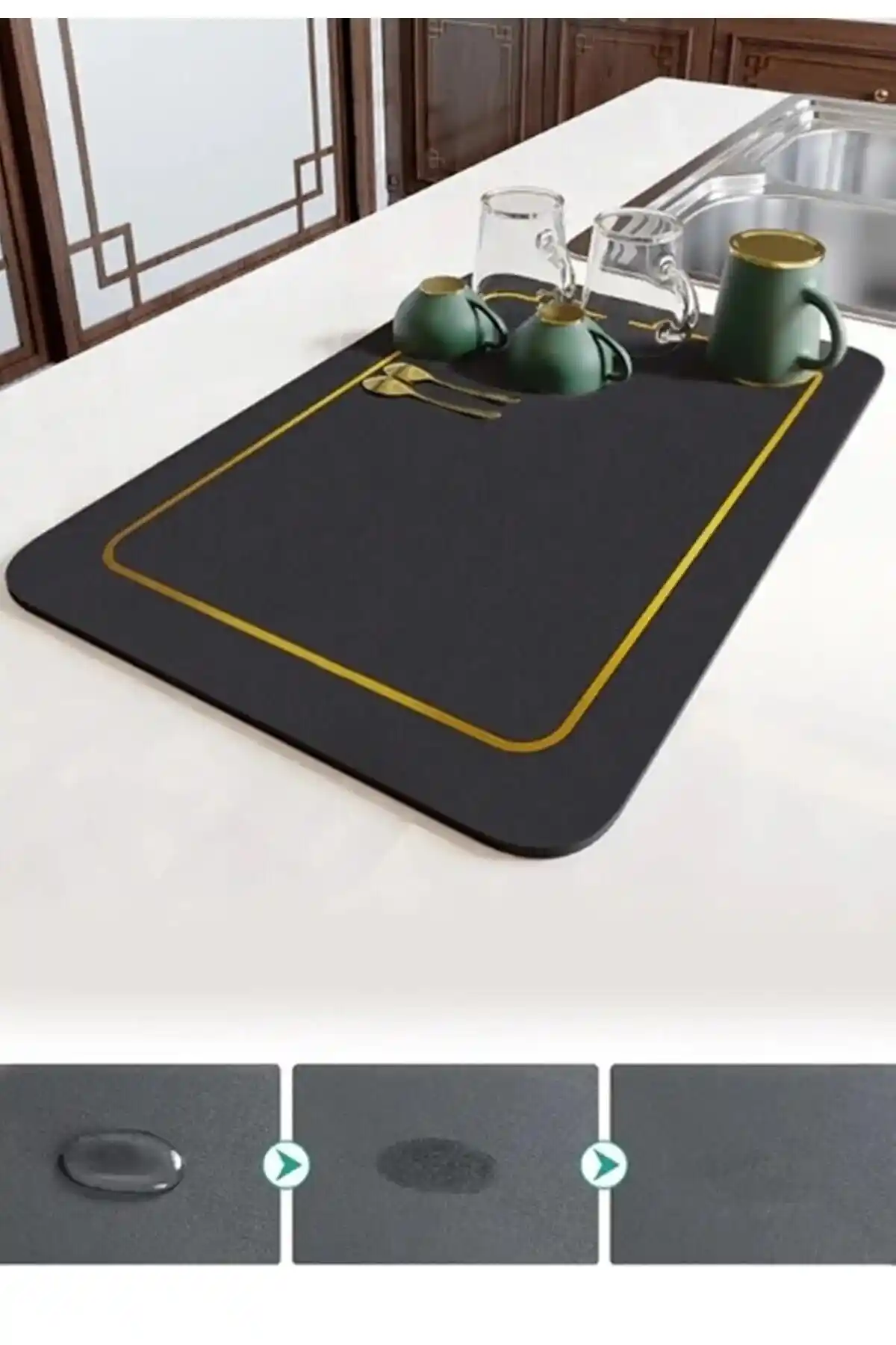 Lilya Home Sihirli Bulaşık Yıkama Matı: Dayanıklı, Pratik ve Estetik Mutfak Temizlik Çözümü