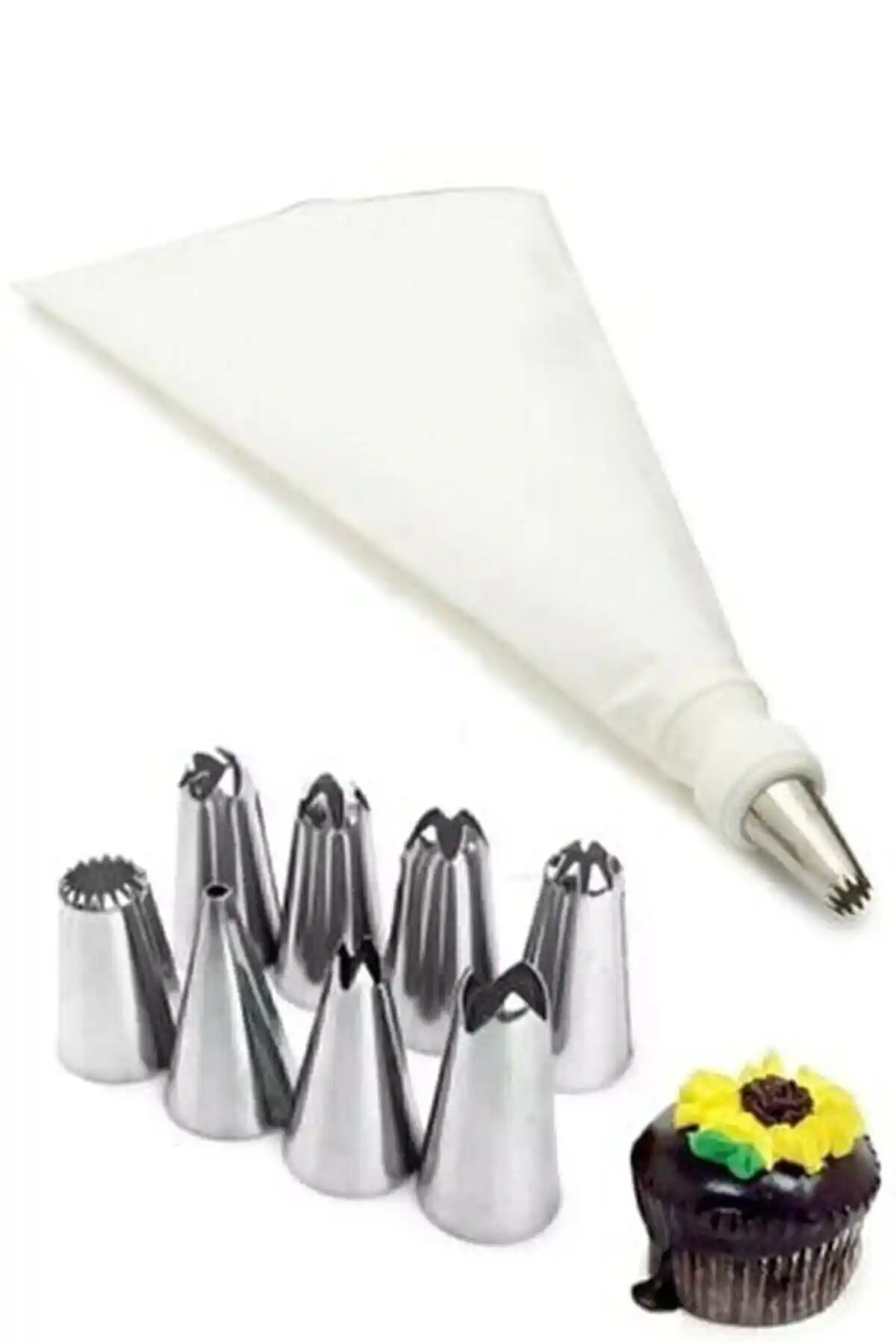 LinkaHome Metal 9 Duylu Krema Torbası Seti Profesyonel ve Ev Kullanımı İçin Uygun