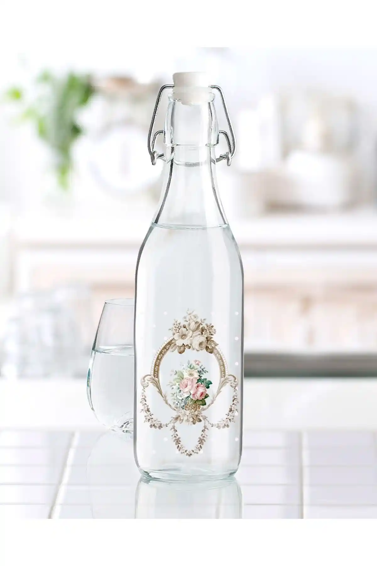 Madame Coco Rosa 1000 ml Cam Su Şişesi Estetik ve Dayanıklı Tasarımıyla Günlük Kullanım İçin Uygun