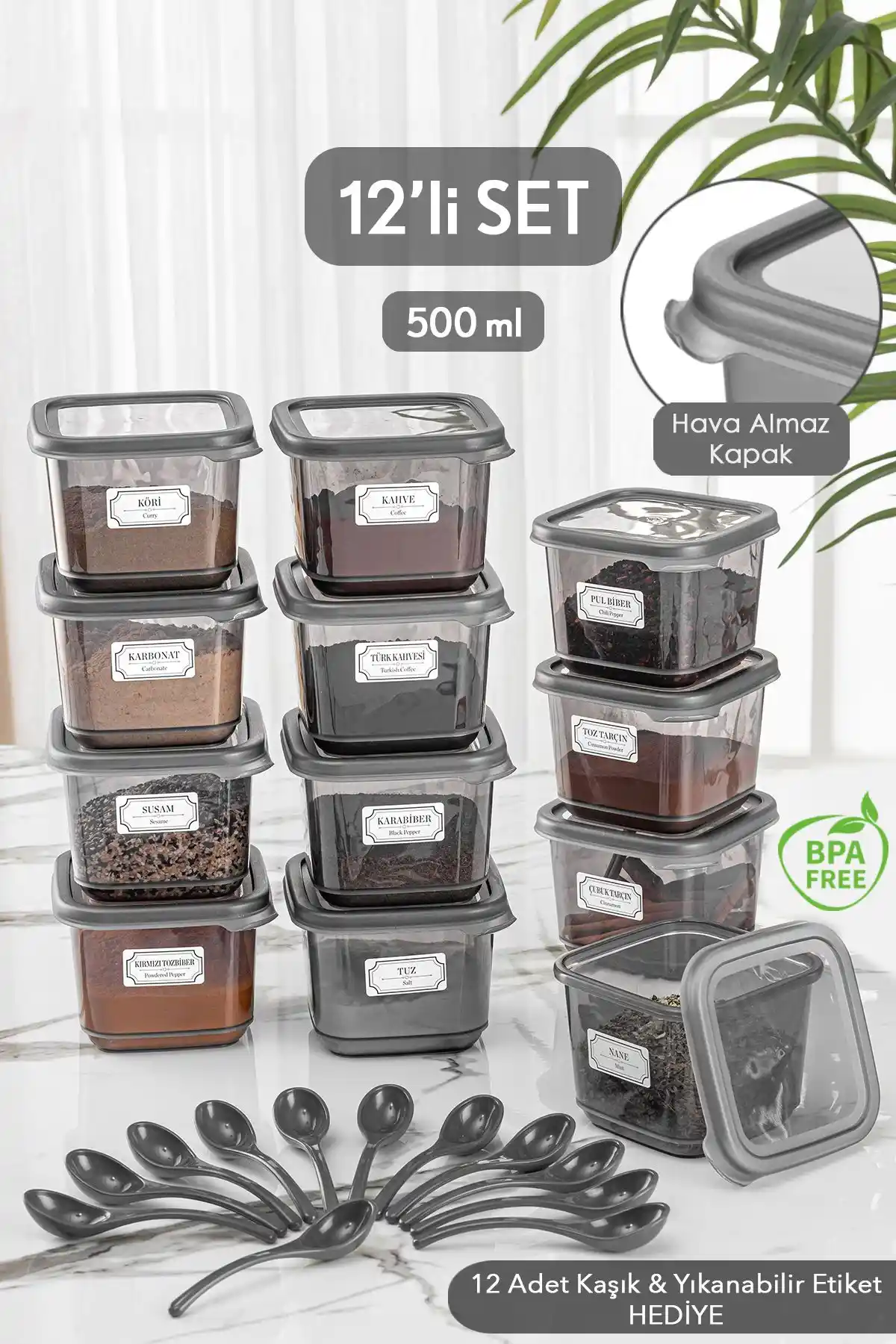 Meleni Home 12'li Saklama Kabı Seti: Dayanıklı ve Pratik Mutfak Düzeni Çözümü