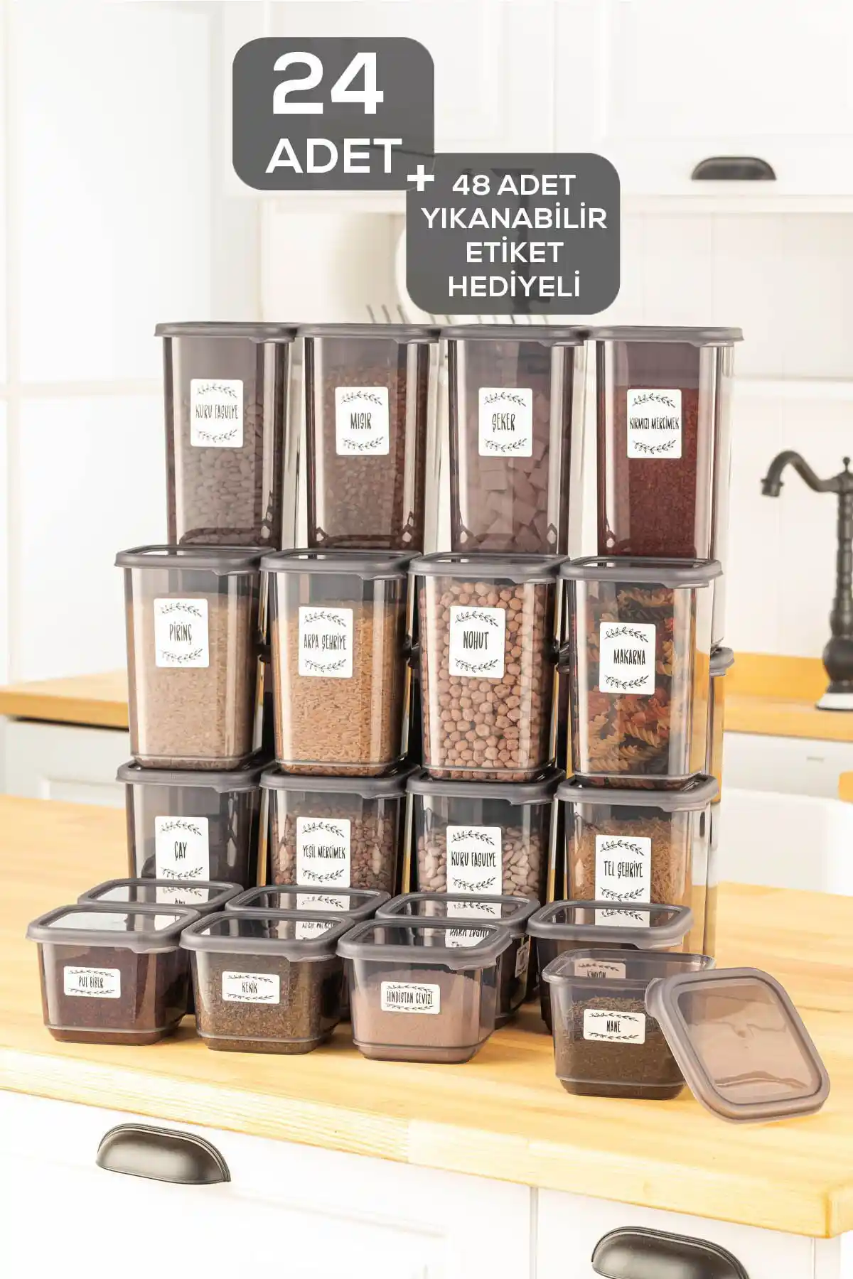Meleni Home 24'lü Elisa Baharatlık ve Erzak Saklama Kabı Seti: Fonksiyonellik ve Estetik