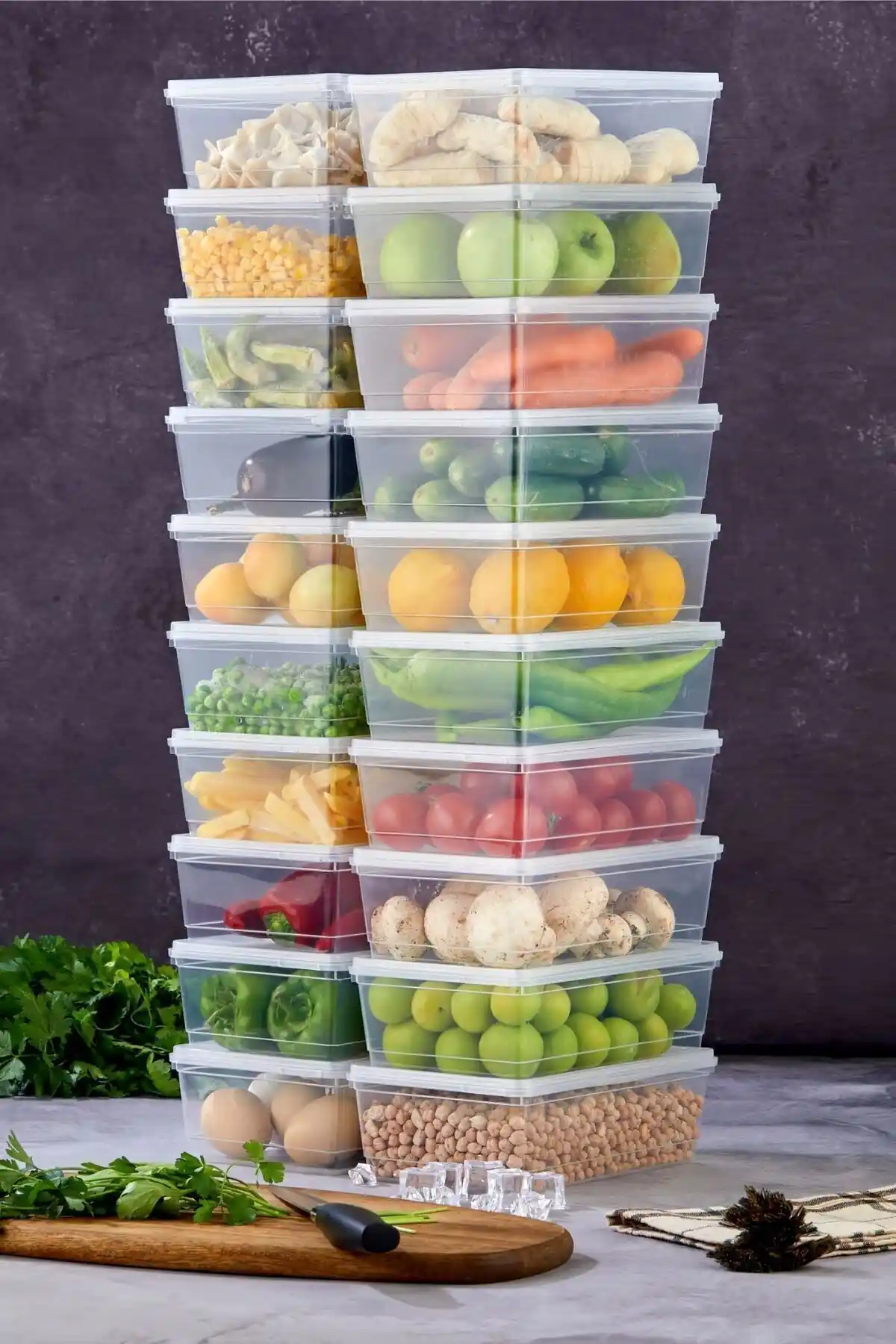 MİHEL Flexy 2 Litre Hava Almaz Kapaklı Derin Dondurucu Saklama Kabı Seti