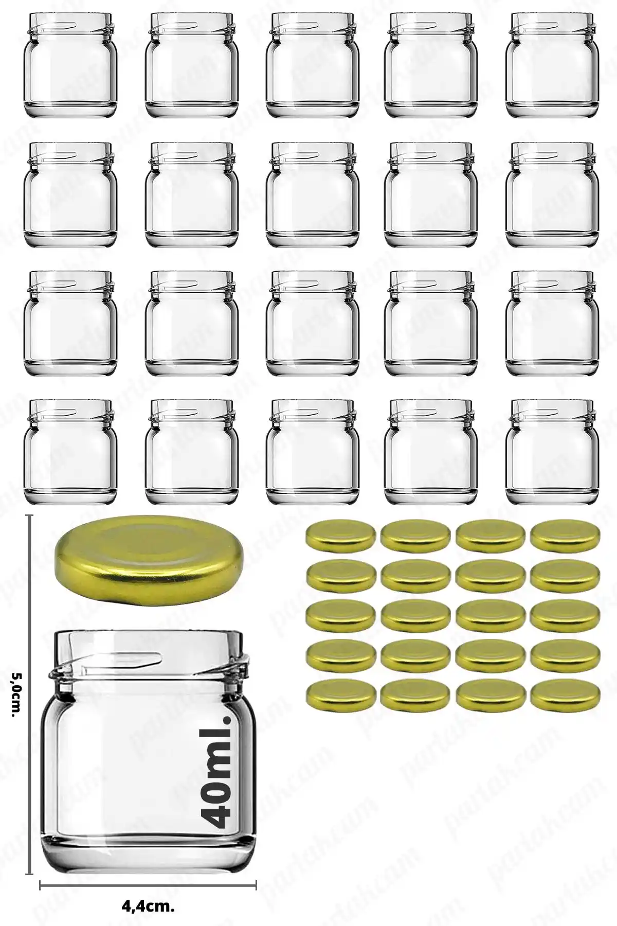 Mini Cam Kavanoz Seti 40 ml, Şık ve Çok Yönlü Saklama Çözümü, Dayanıklı ve Estetik Tasarım