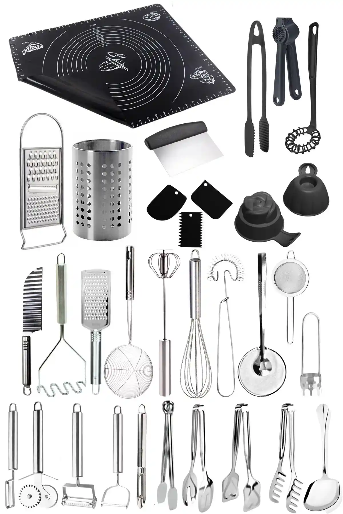 Mirilliahome 32 Parça Siyah Mutfak Gereçleri Seti: Fonksiyonellik ve Estetiğin Buluşması