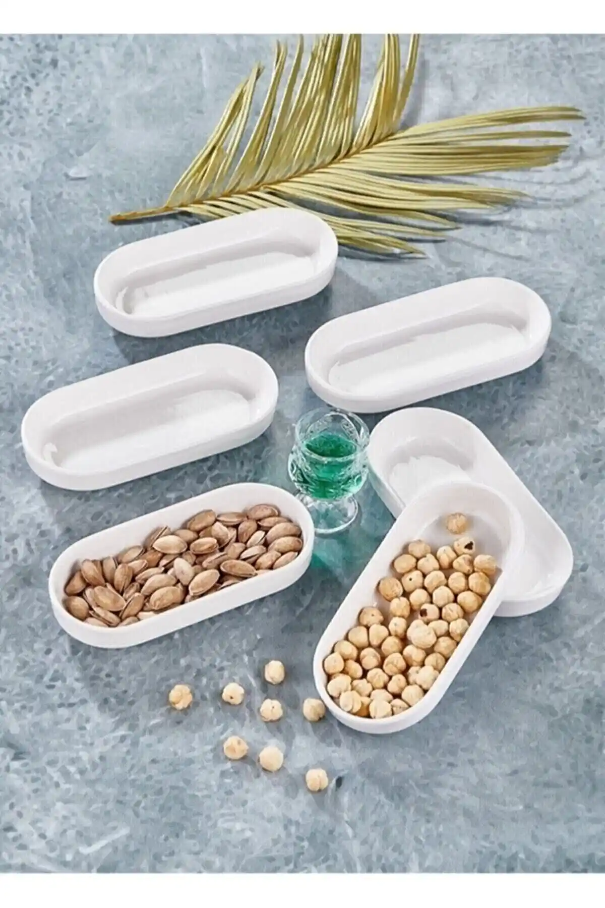 Modern ve Kullanışlı 6'lı Oval Kahvaltılık Seramik Tabak Seti