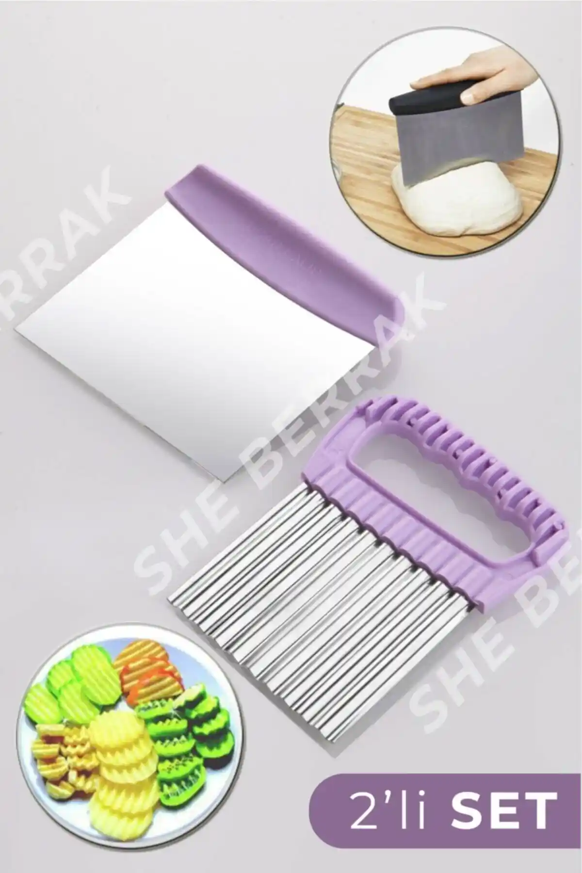 Mutfakta Yaratıcılığı ve Pratikliği Artıran She Berrak Seti: Çelik Hamur Kesici ve Sebze Dilimleyici