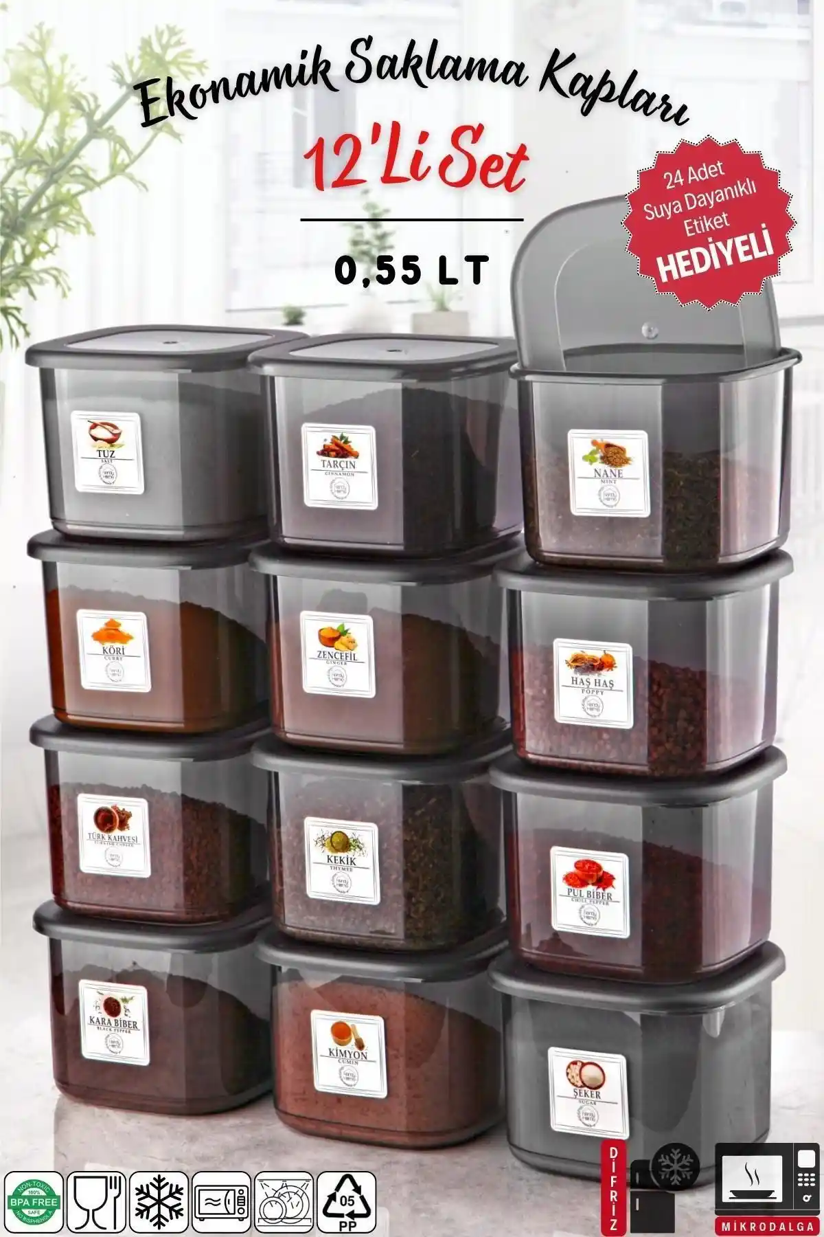 Nandy Home Saklama Kabı Seti 12 Adet 500 ml Sağlıklı ve Dayanıklı Mutfak Çözümü