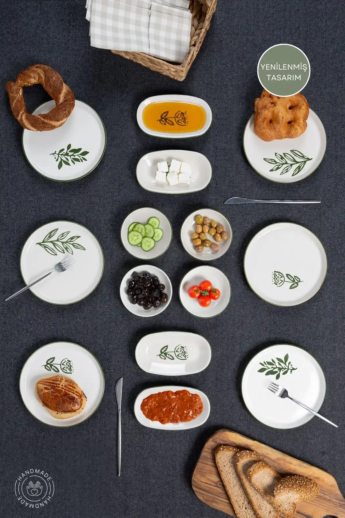 Nandy Home'un Özel Tasarım 14 Parçalık Seramik Kahvaltı Takımı