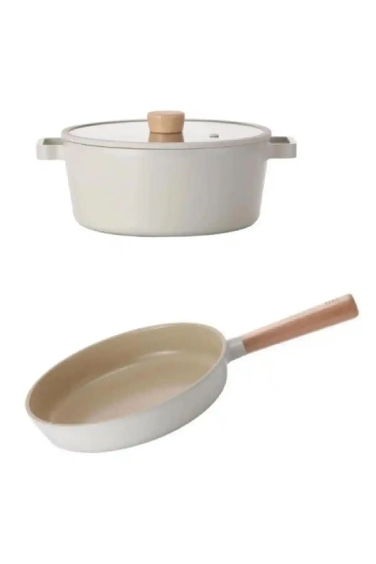 NEOFLAM Fika Döküm Seti 24 cm Tencere ve Tava ile şık ve dayanıklı mutfak deneyimi