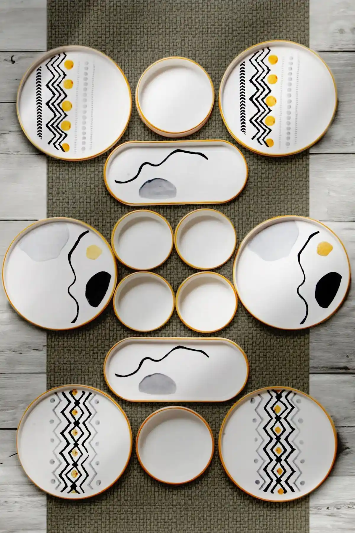 NESS HOME 14 Parça 6 Kişilik Modern Seramik Kahvaltı Takımı Şıklık ve Fonksiyonellik