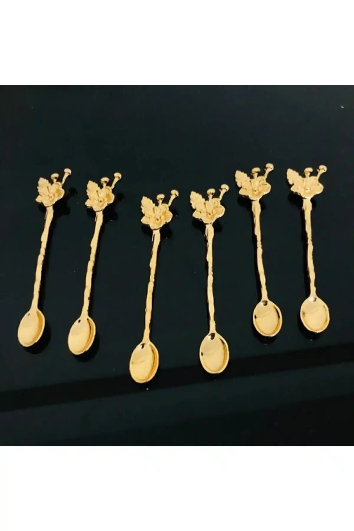 NİL HOME Altın Çiçek 6'lı Çay Kaşığı Seti Şıklık ve Dayanıklılık Sunar