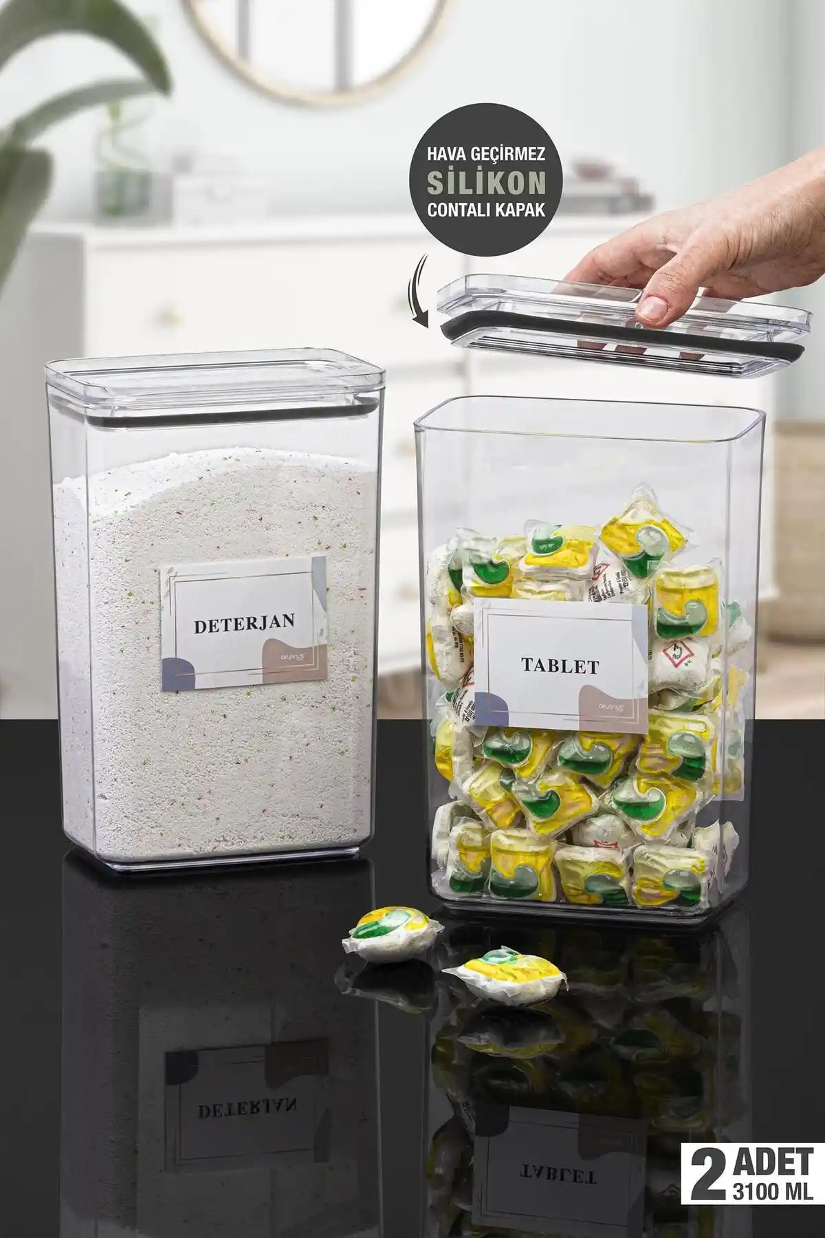 Okyanus Home Deterjan-Tablet ve Saklama Kabı: Modern ve Hijyenik Mutfak Çözümünüz