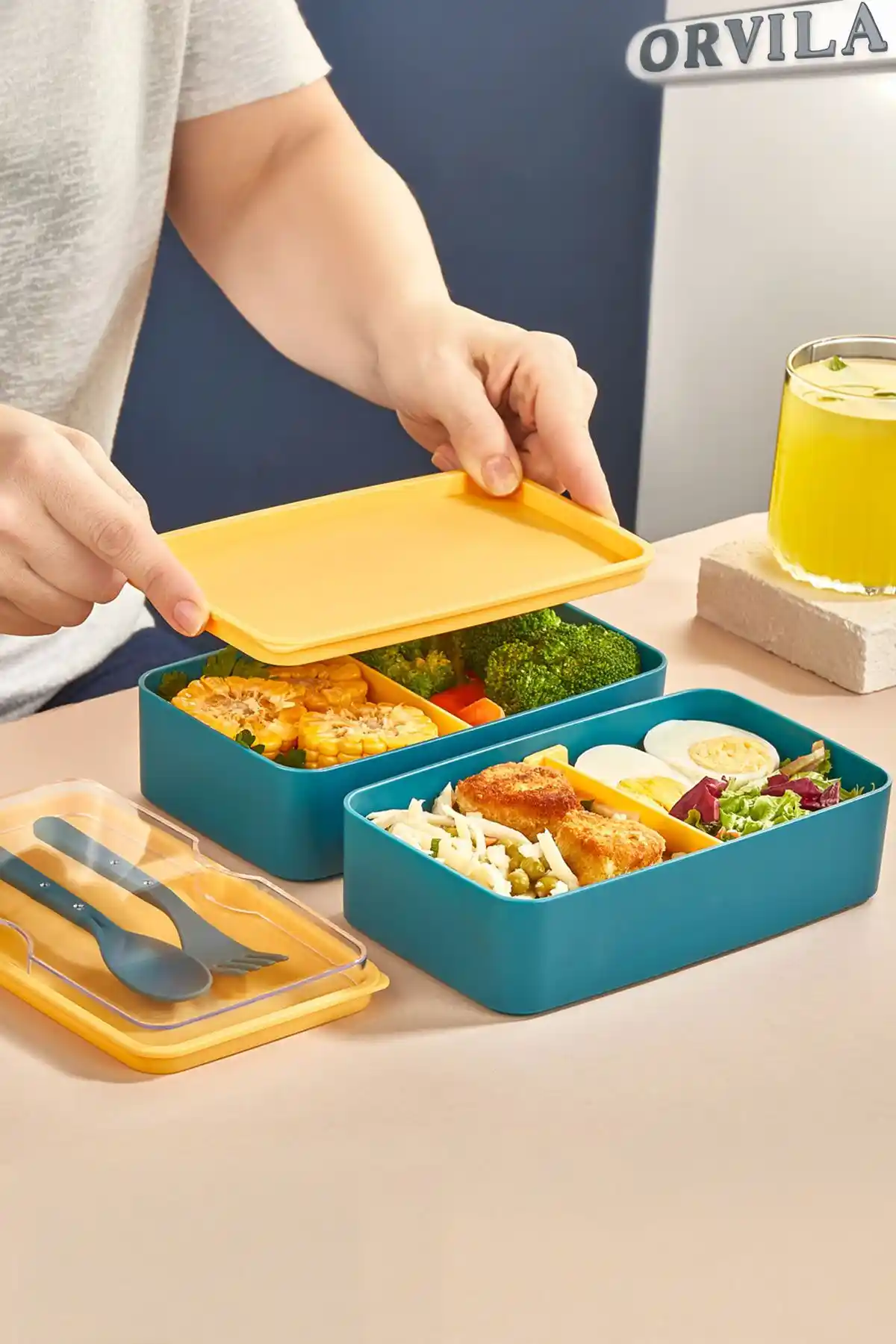 Orvila 2 Kat Yemek Saklama Kabı Seti: Sağlıklı, Pratik ve Şık Tasarım