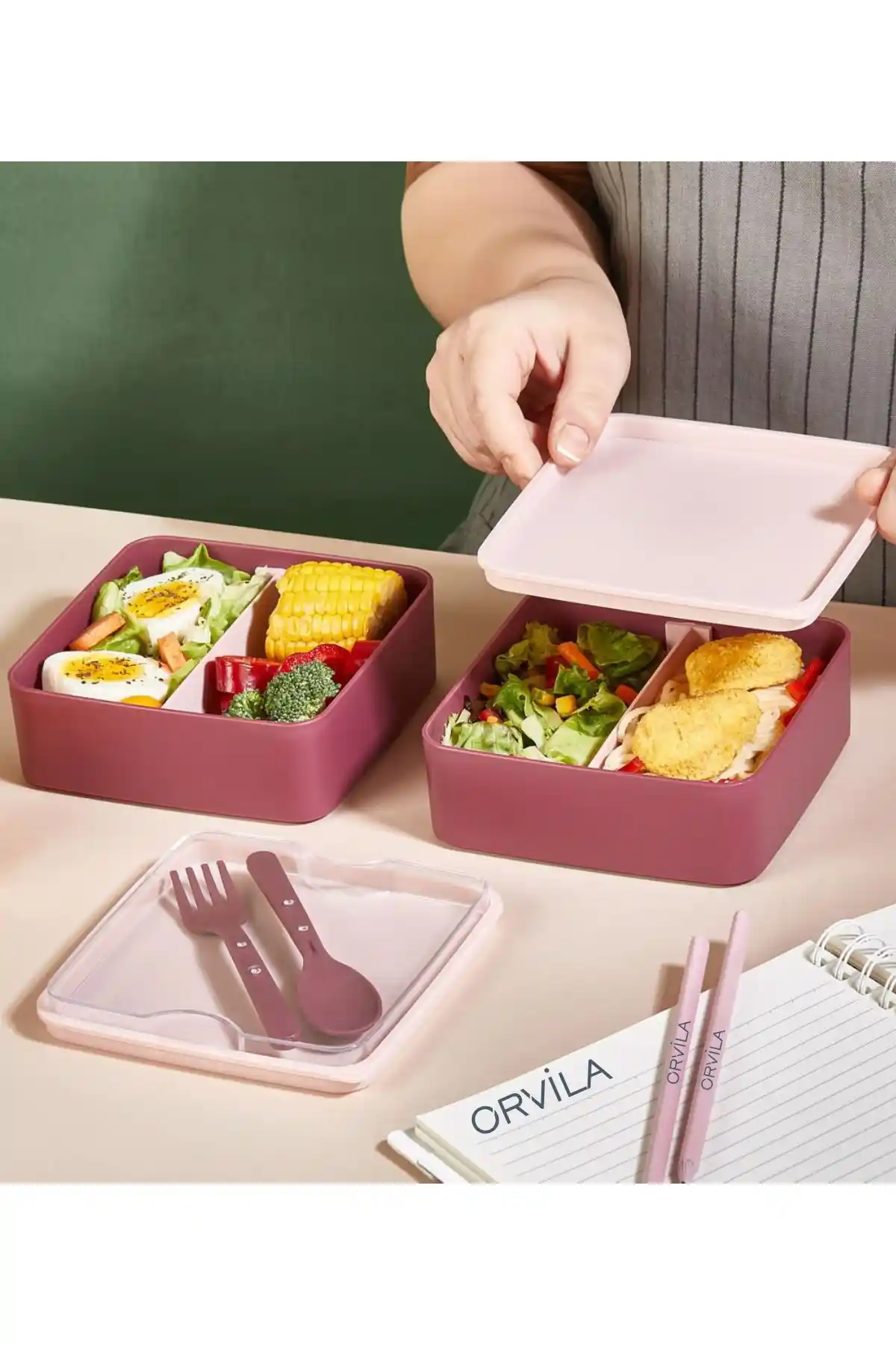 Orvila 2 Katlı Kare Lunchbox: Sağlıklı ve Pratik Yemek Saklama Çözümü