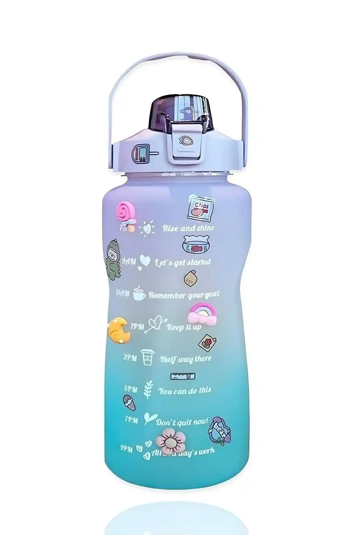 OSMEY Motivasyon Matara 2000 ml – Şık ve Pratik Su Şişesi ile Günlük Su Tüketimini Artırın