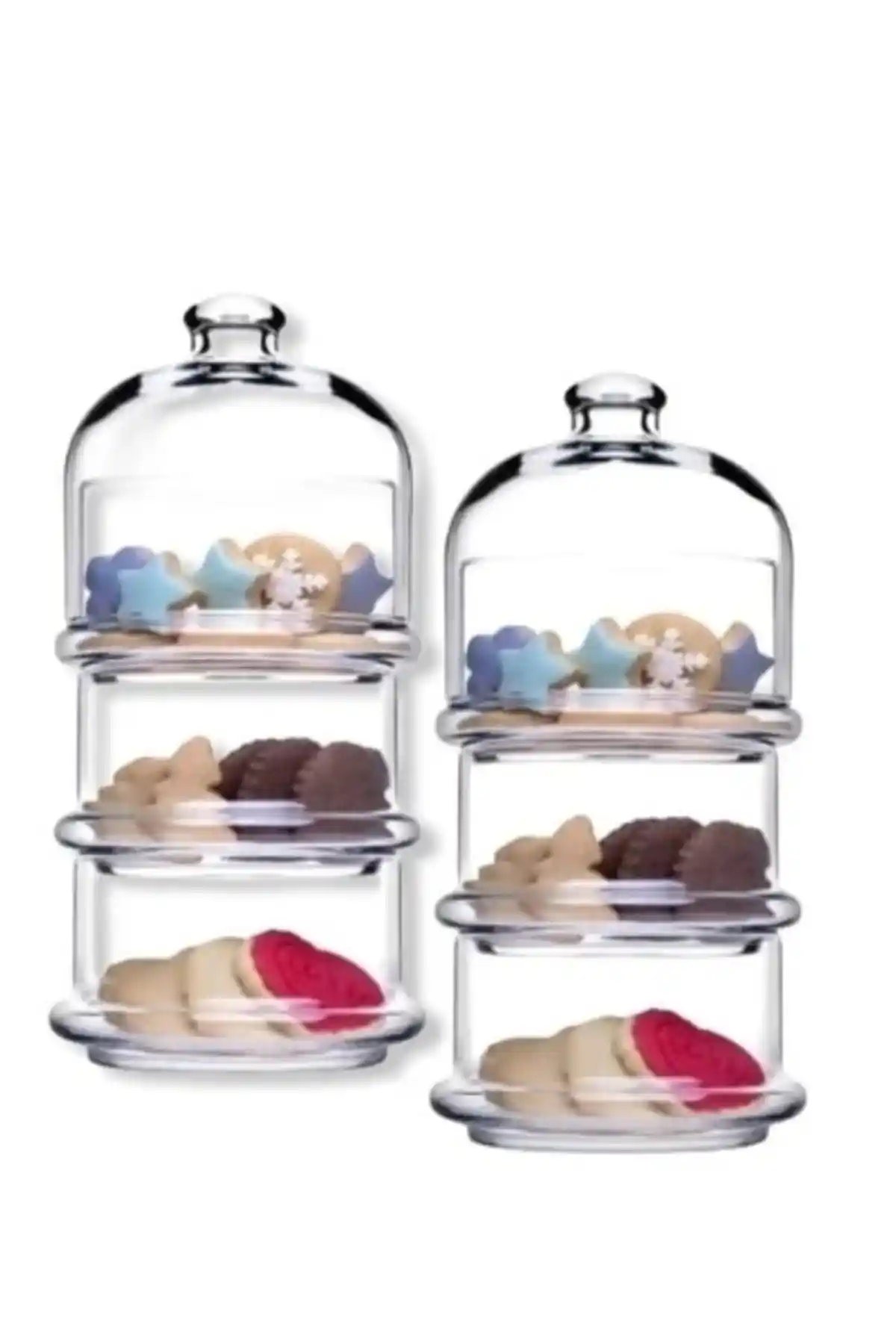 Paşabahçe 2 Adet 96986-2 Küçük Villa Patisserie 3 Katlı Kurabiyelik, Şık ve Dayanıklı Mutfak Dekoru