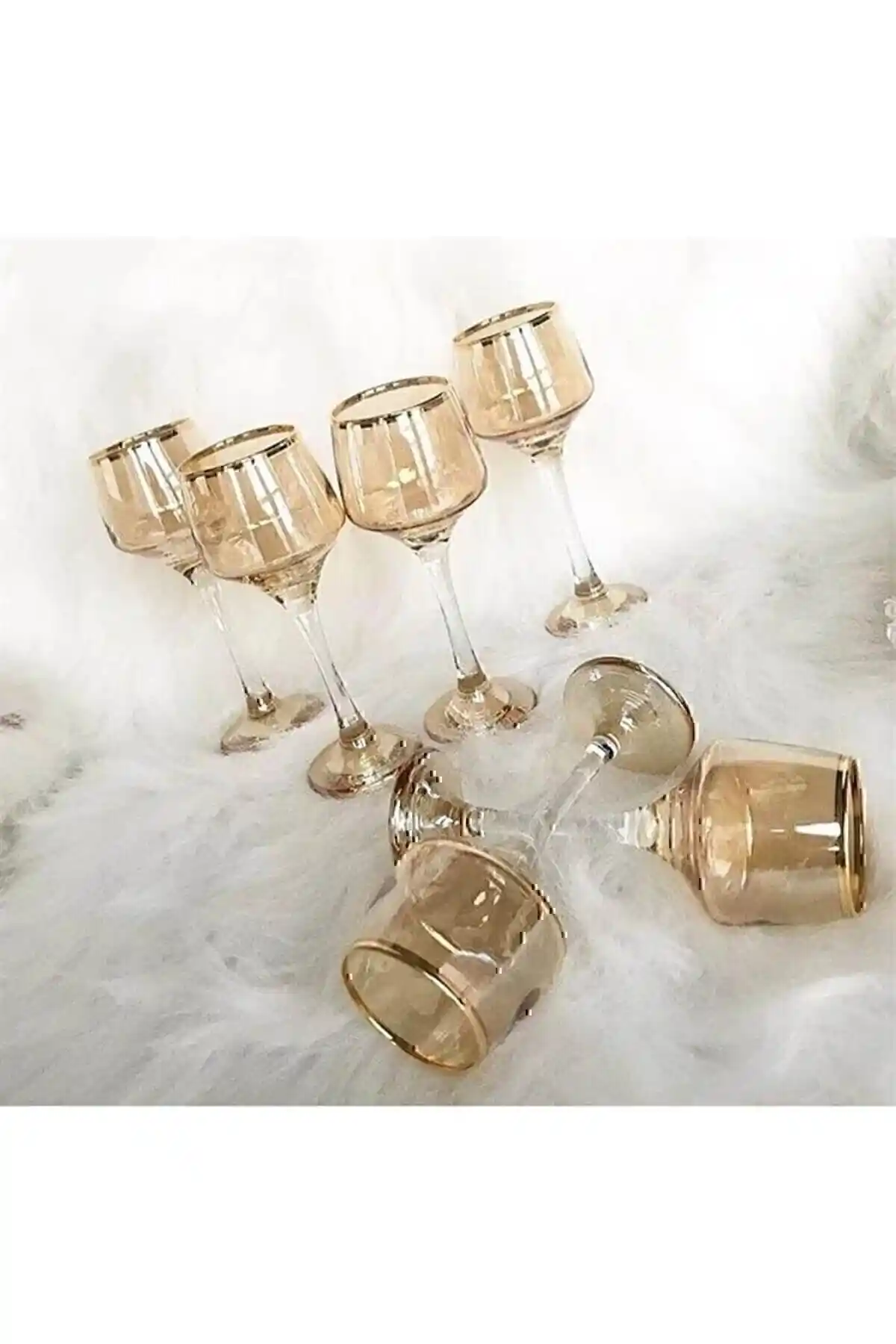 Paşabahçe Lav Orkide 6'lı Kahve Yanı Su Bardağı Gold Yalızlı Zarif Tasarım