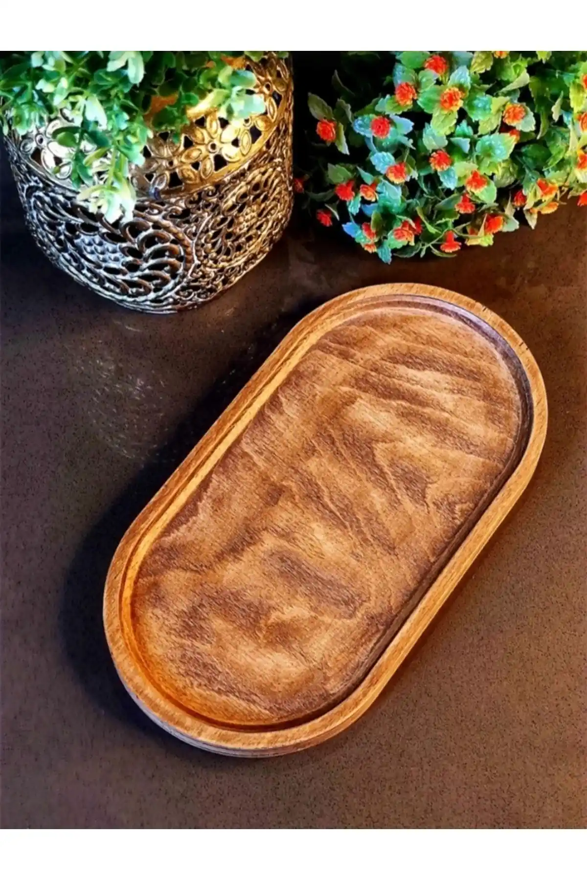 Pembelia Life Doğal Ahşap Amber Damlatmaz Yağdanlık Standı Estetik ve Pratik Kullanım