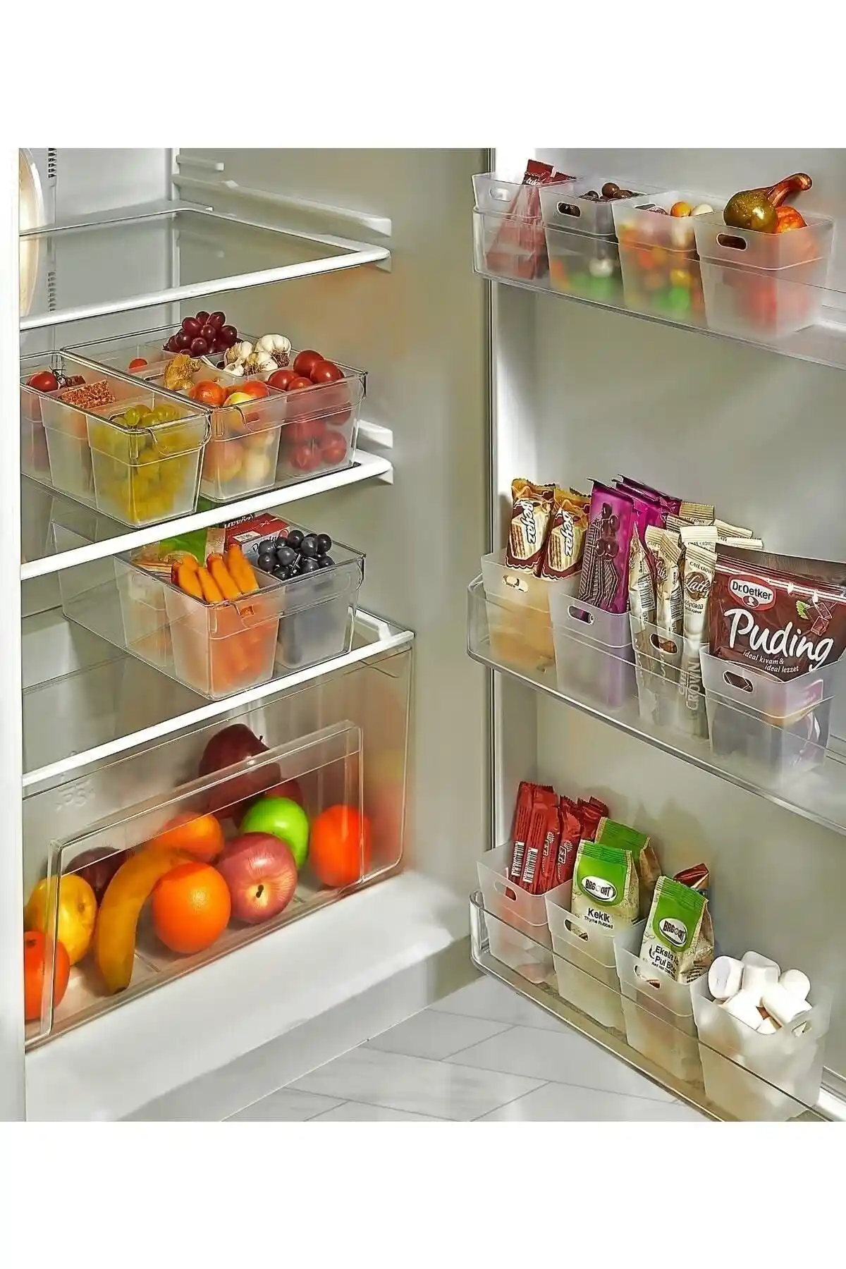 Pink Cat Kitchen 10 Adet Buzdolabı ve Banyo Kapak İçi Düzenleyici Organizer Seti