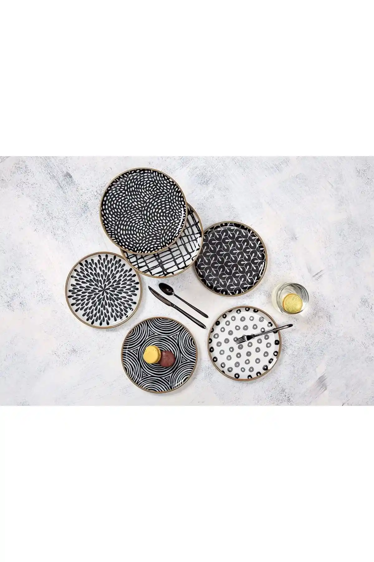 Porland Fractal 6 Parça 6 Kişilik Pasta Takımı Estetik ve Dayanıklı Tasarım Özellikleri