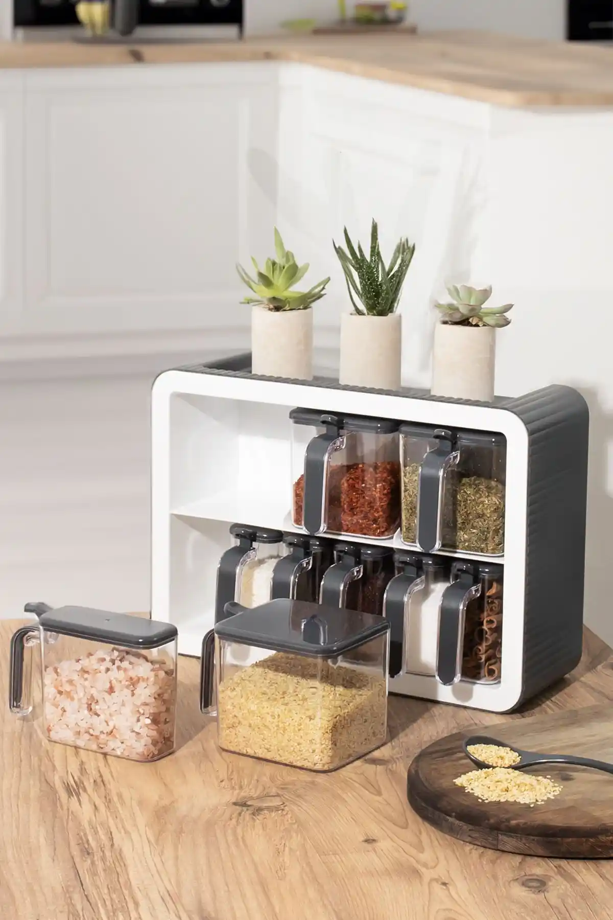 Porsima Premium 0439 Standlı Kendinden Yapışkanlı Baharatlık Takımı Modern ve Şık Tasarım