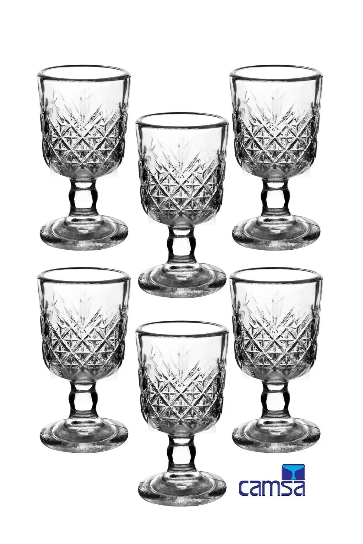 Queen's Kitchen Kristal Kesme Kahve Yanı Mini Su ve Likör Bardakları Seti