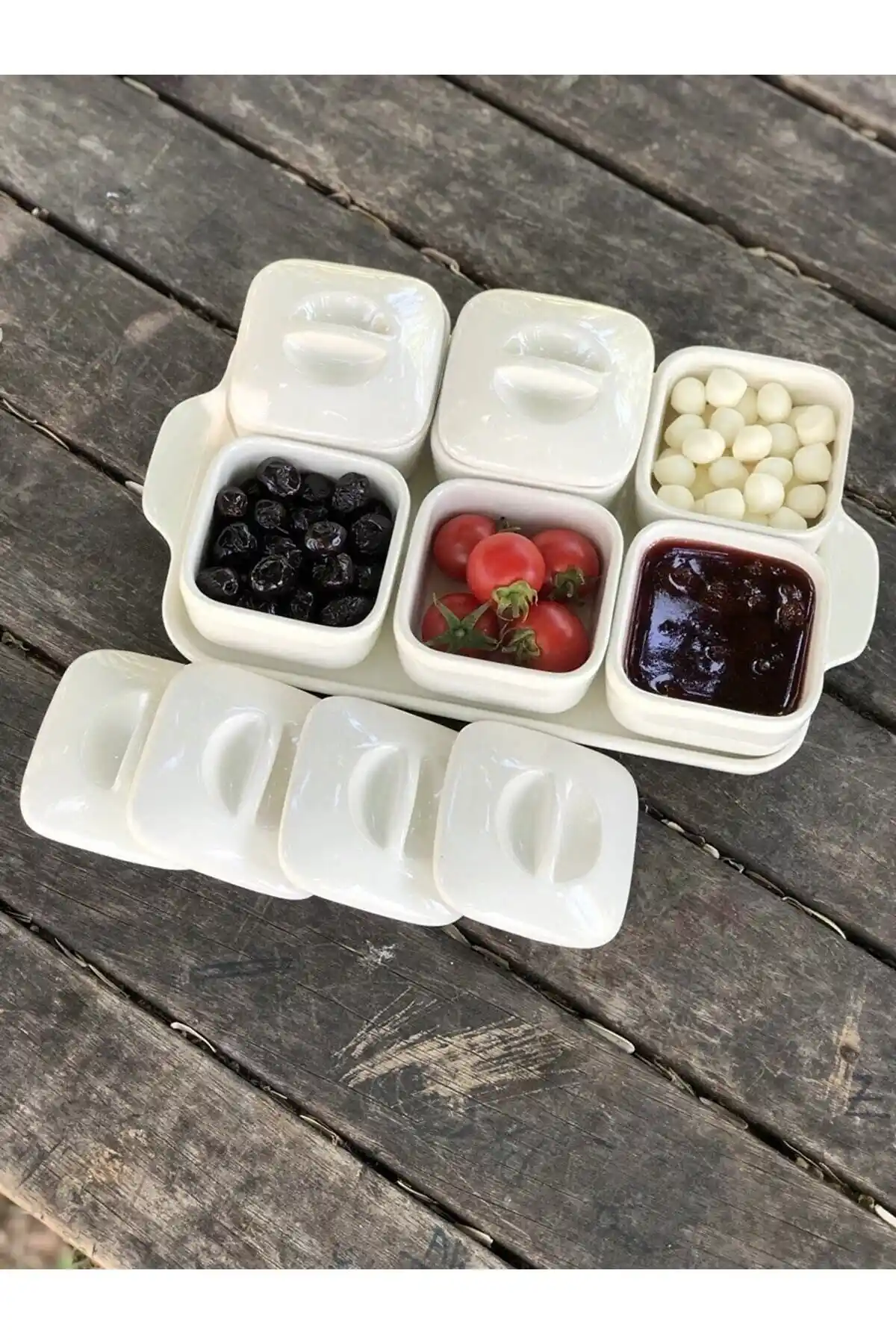 Rood Wit 6'lı Porselen Kahvaltılık Seti Estetik ve Fonksiyonel Tasarım